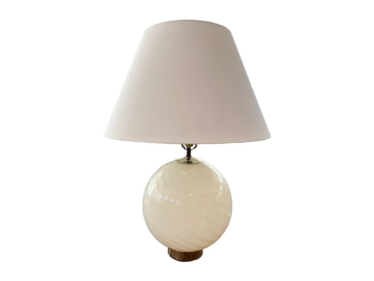 Vintage Italian Swirl Murano Glass Ball Lamp