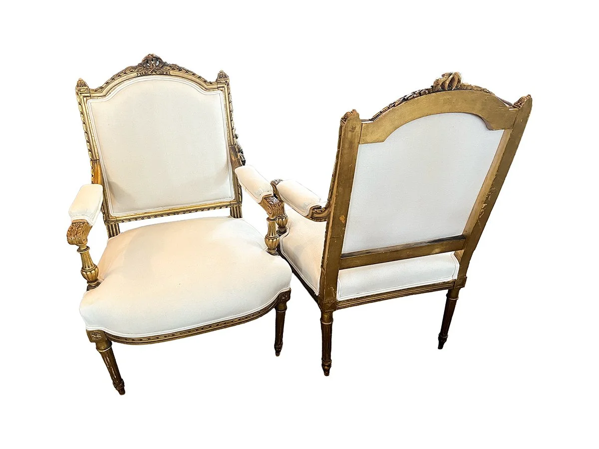 Pair of Louis XVI Style Arm Chairs