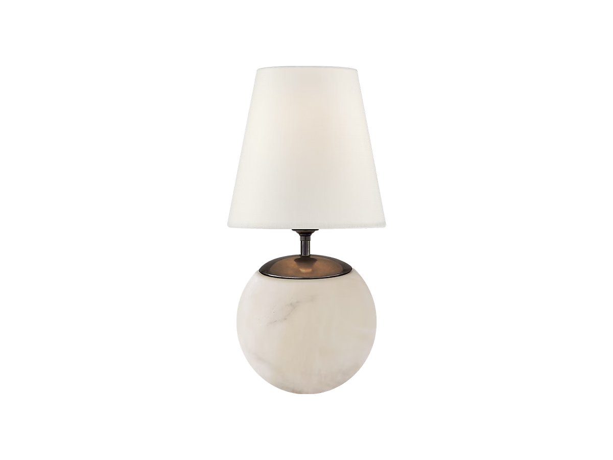 Round Table Lamp, Alabaster