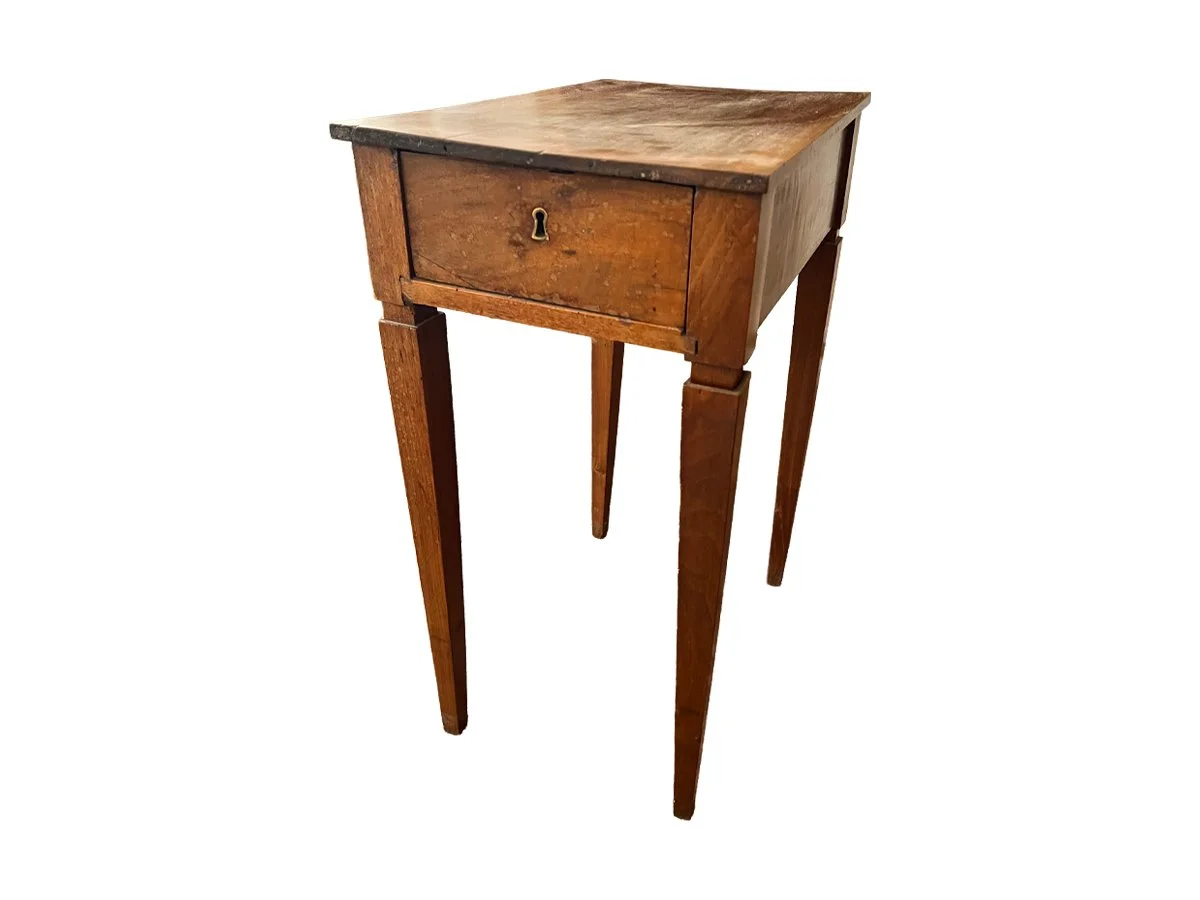 Petite Italian Walnut Side Table