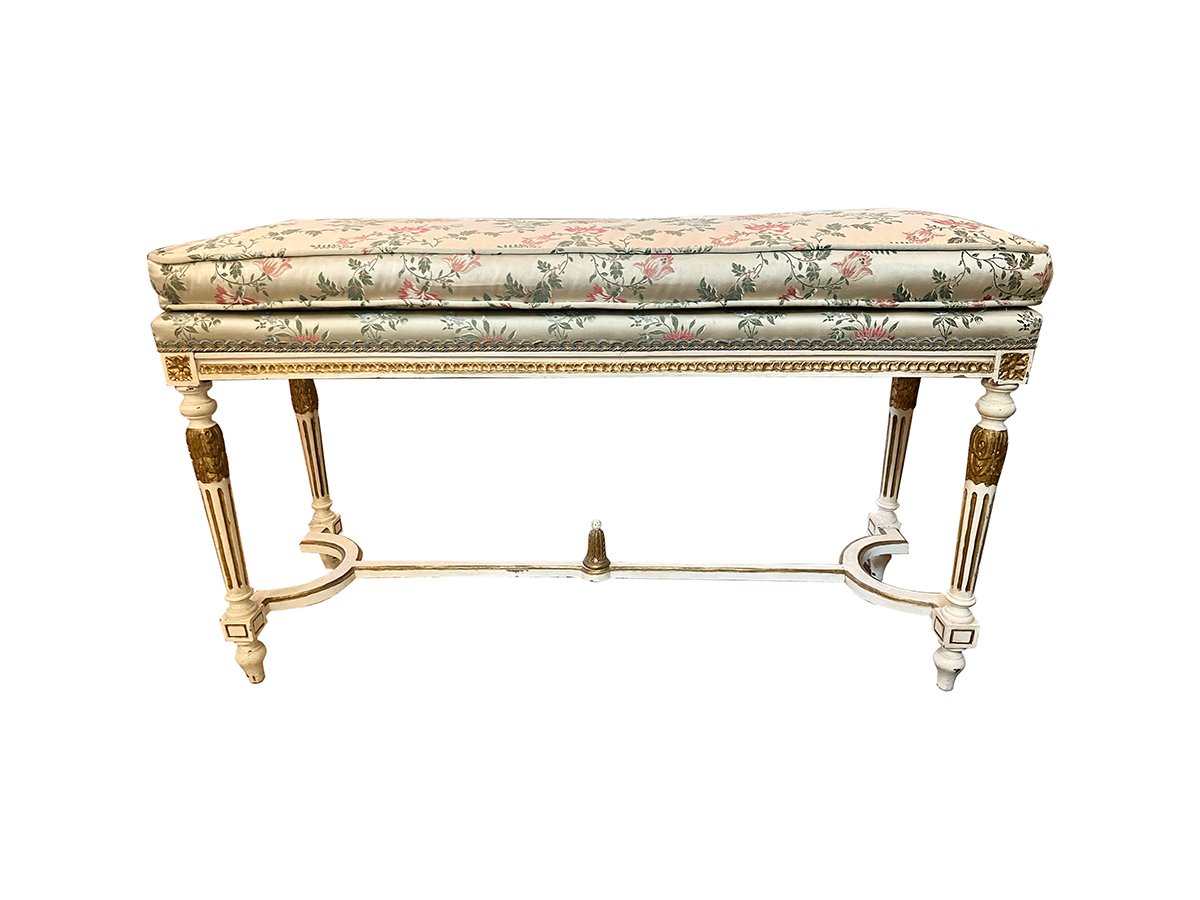 Upholstered Silk Bench