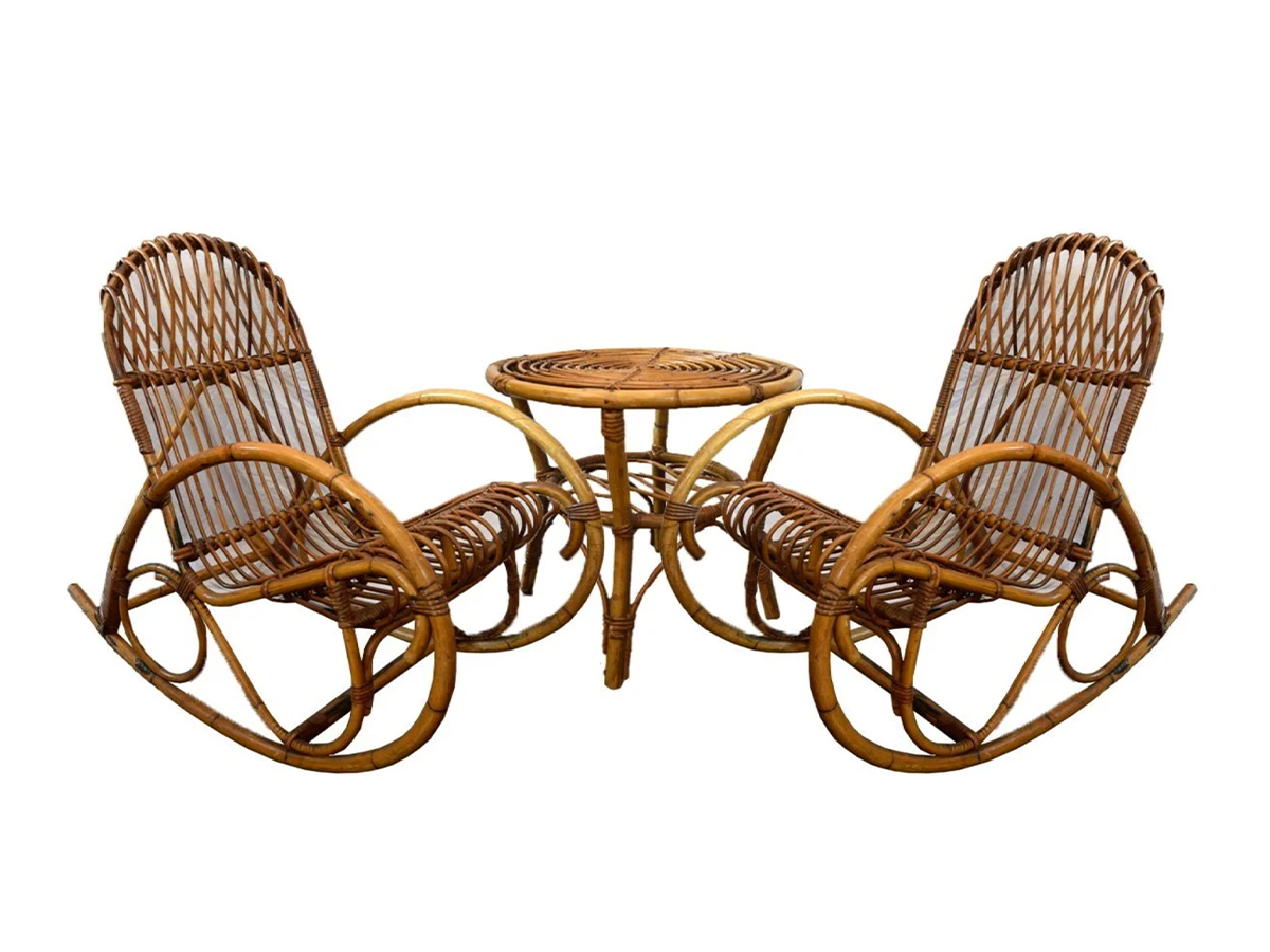 Vintage Three Piece Bamboo Set