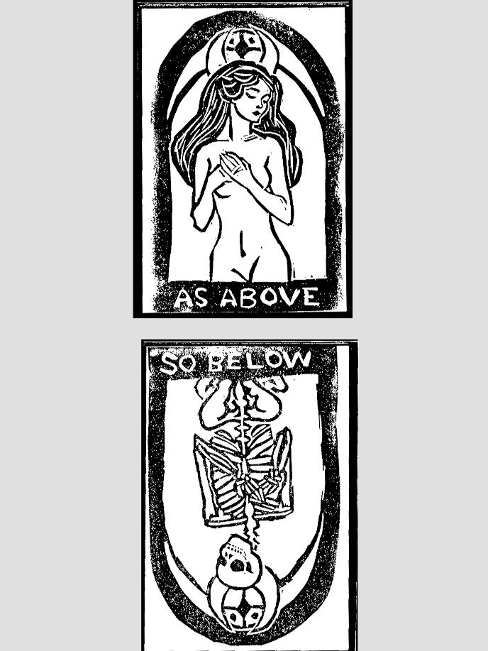 As Above So Below Linocut Print