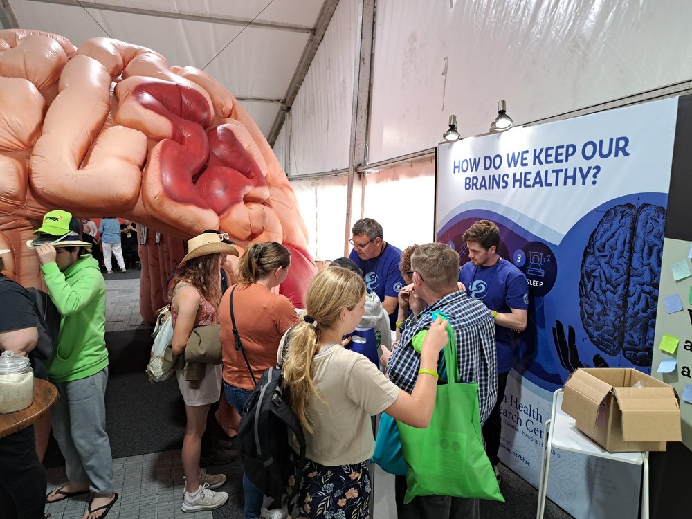 The big brain and the Brain Health Research Centre stall