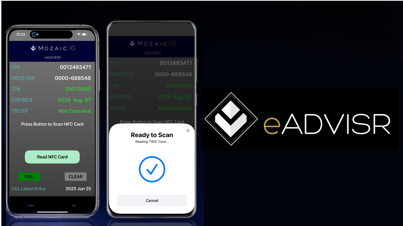 MozaicID Launches eADVISR™ : The Fastest Alternative to Visual Verification for TWIC® Credentials