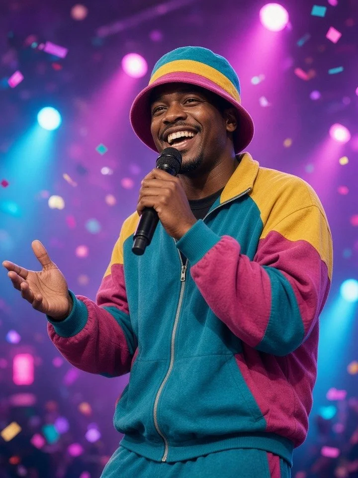 Boom Box Benny, AI old-school hip-hop rapper for custom singing telegram videos