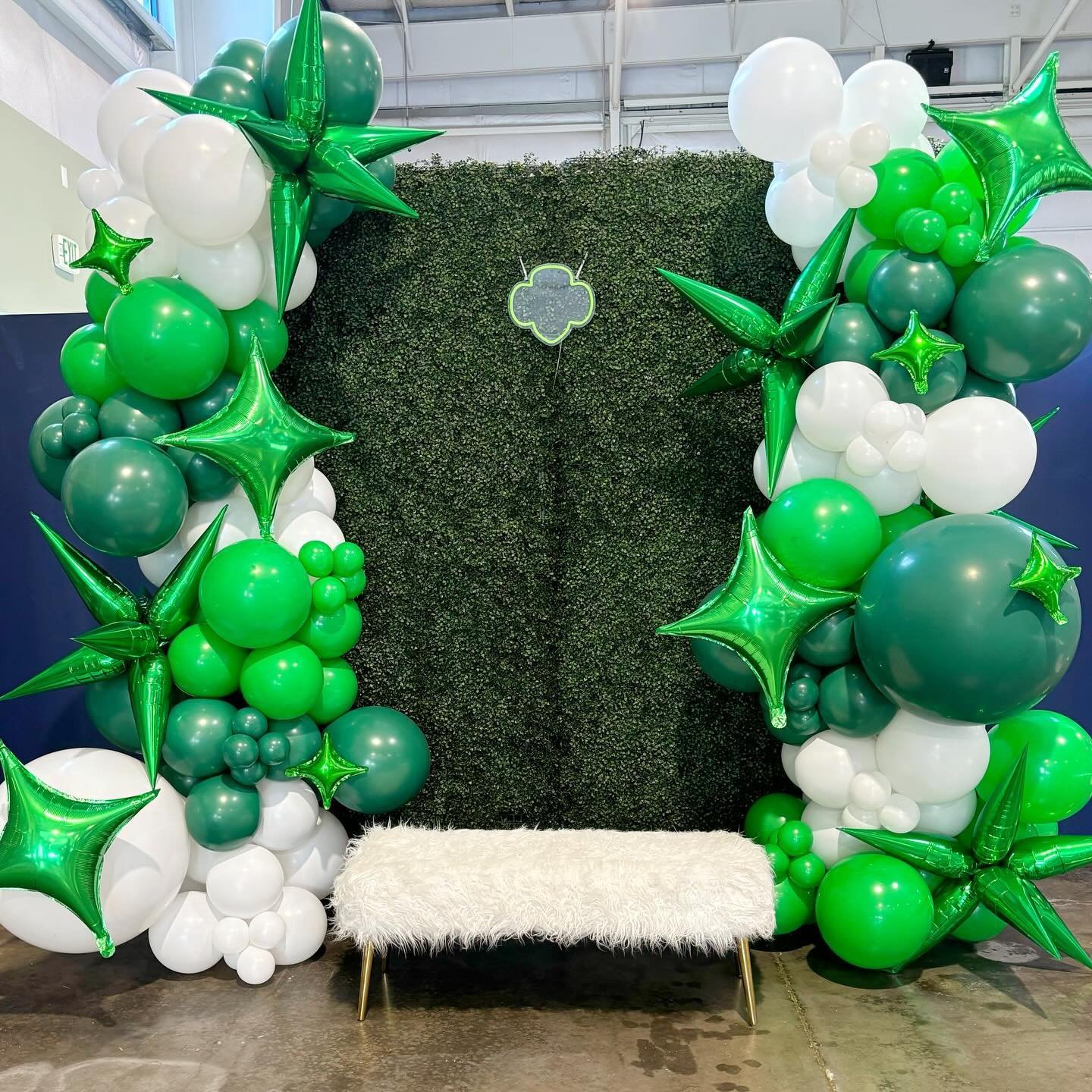 Always the best time working with @girlscoutshcc on their Gather &amp; Give event! Loved bringing some green balloon magic to the @aerospaceca. 

Coordination: @socialhouseeventco &amp; Maria at Girl Scouts ☺️
Marquees: @lavish_marquee_rentals 
Venue