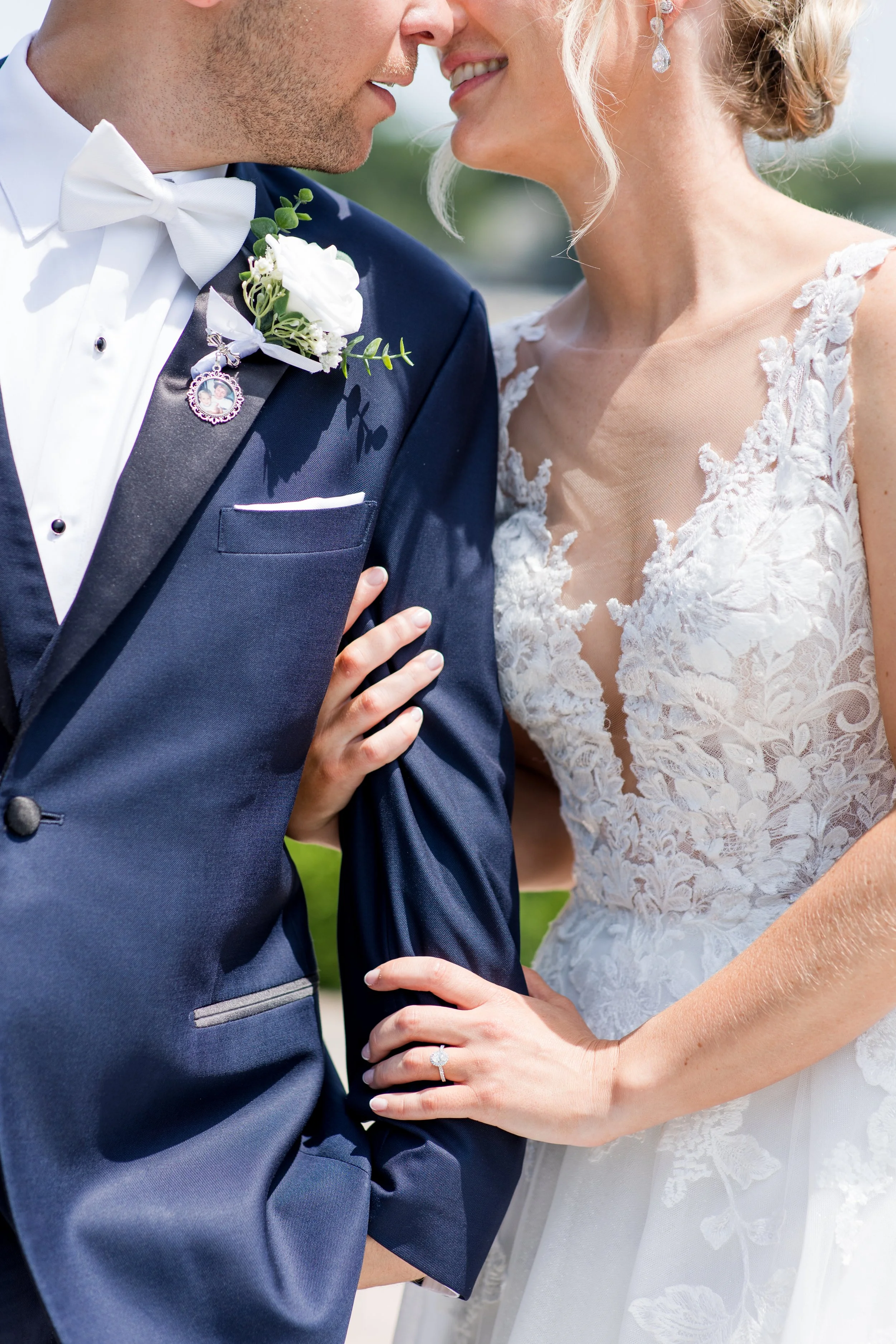 Closeup romantic bride and groom shot by Jessica Anne Photography