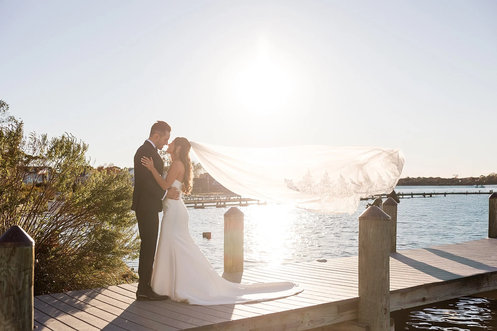  golden hour wedding portraits from Elegant Clarks Landing Wedding at Point Pleasant Beach, NJ 