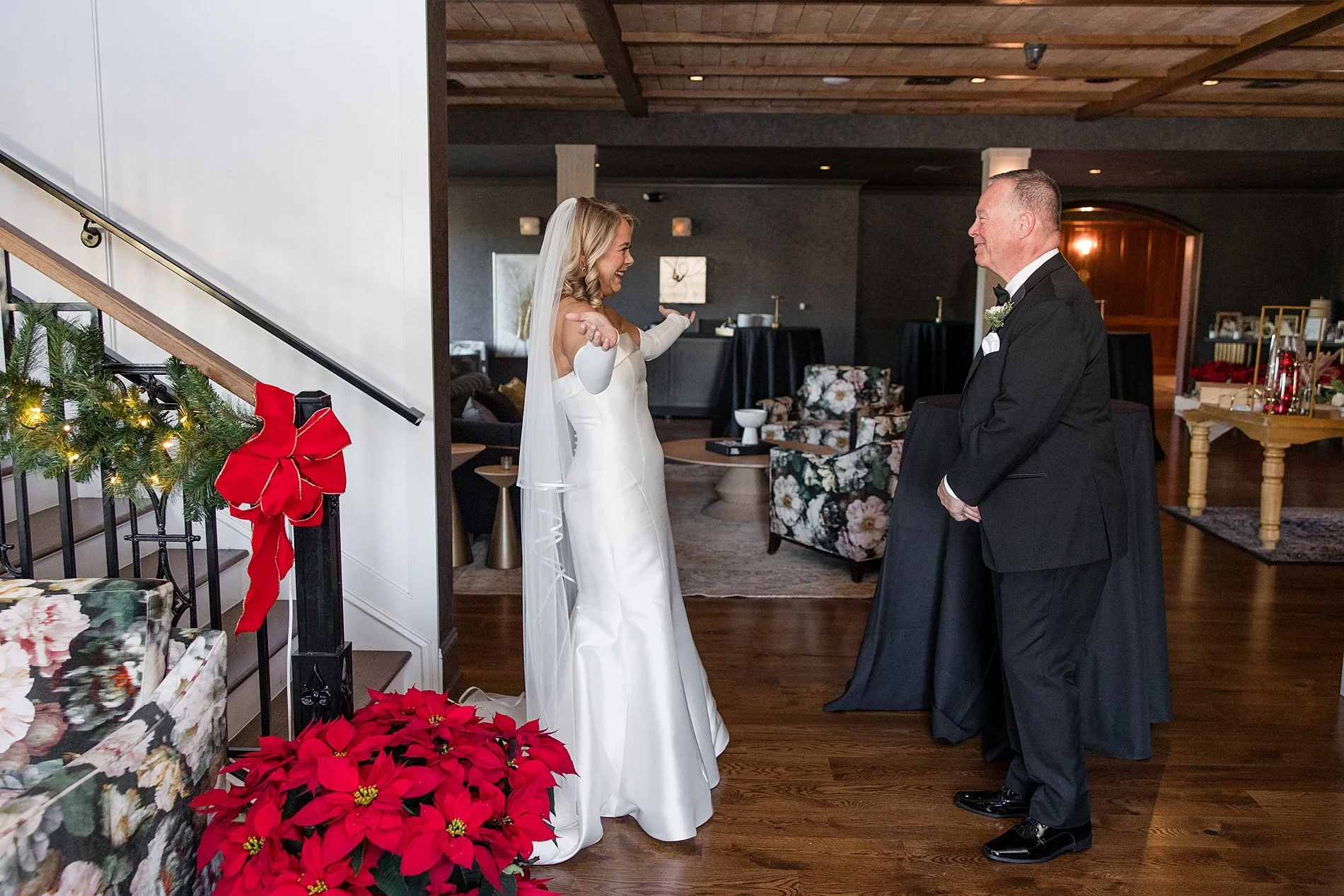  bride’s first look with father  