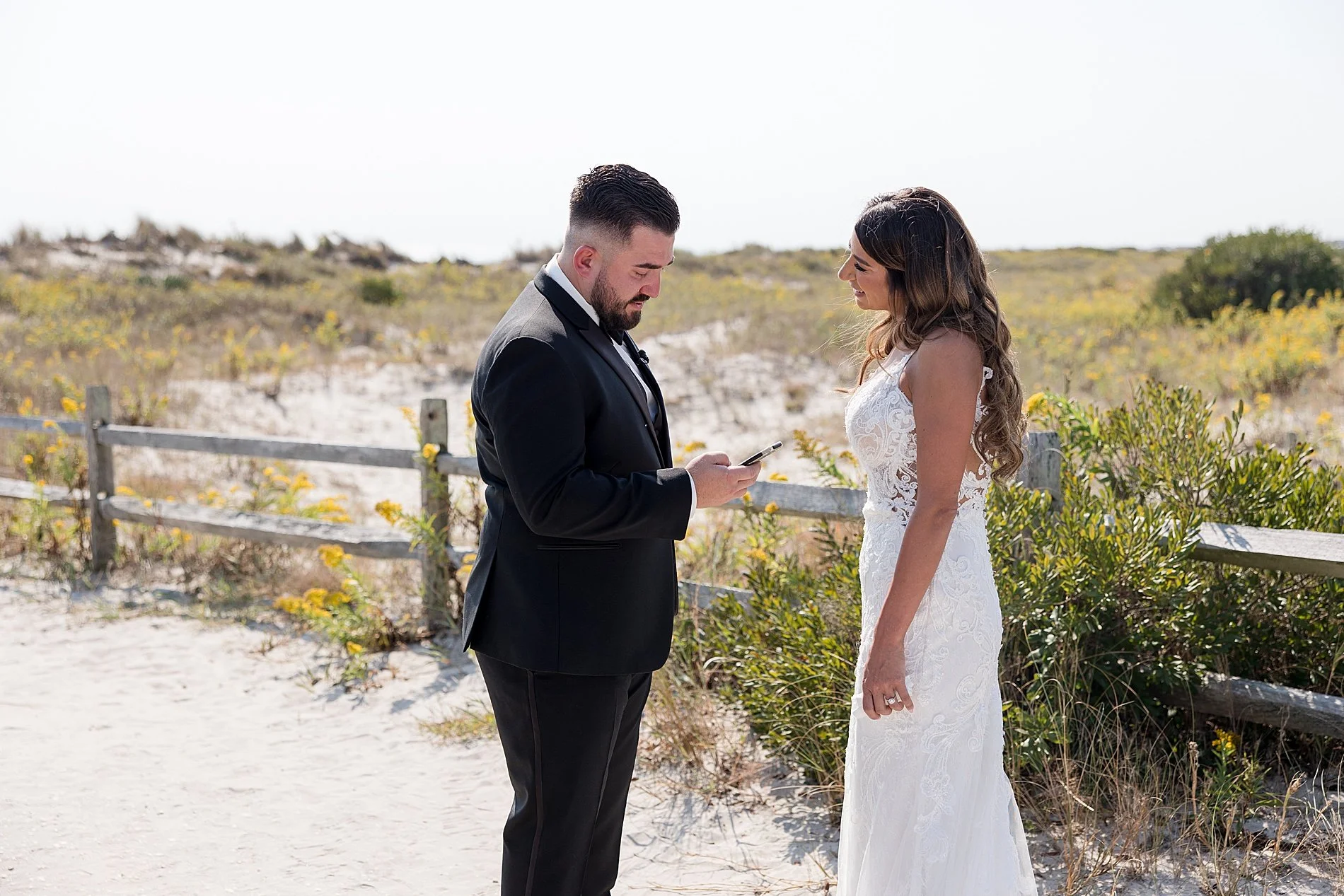  bride and groom exchange private vows  