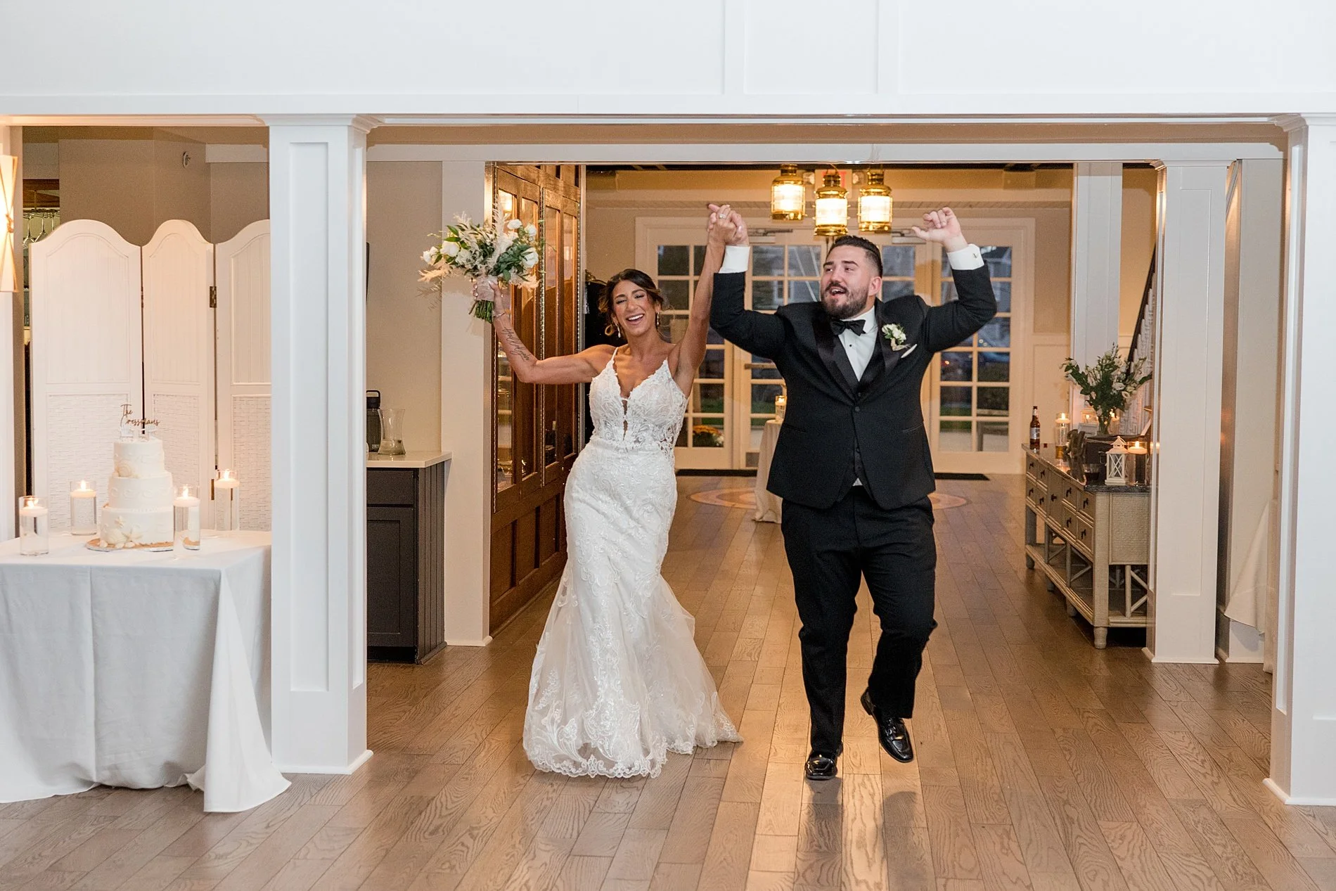  bride and groom enter reception  