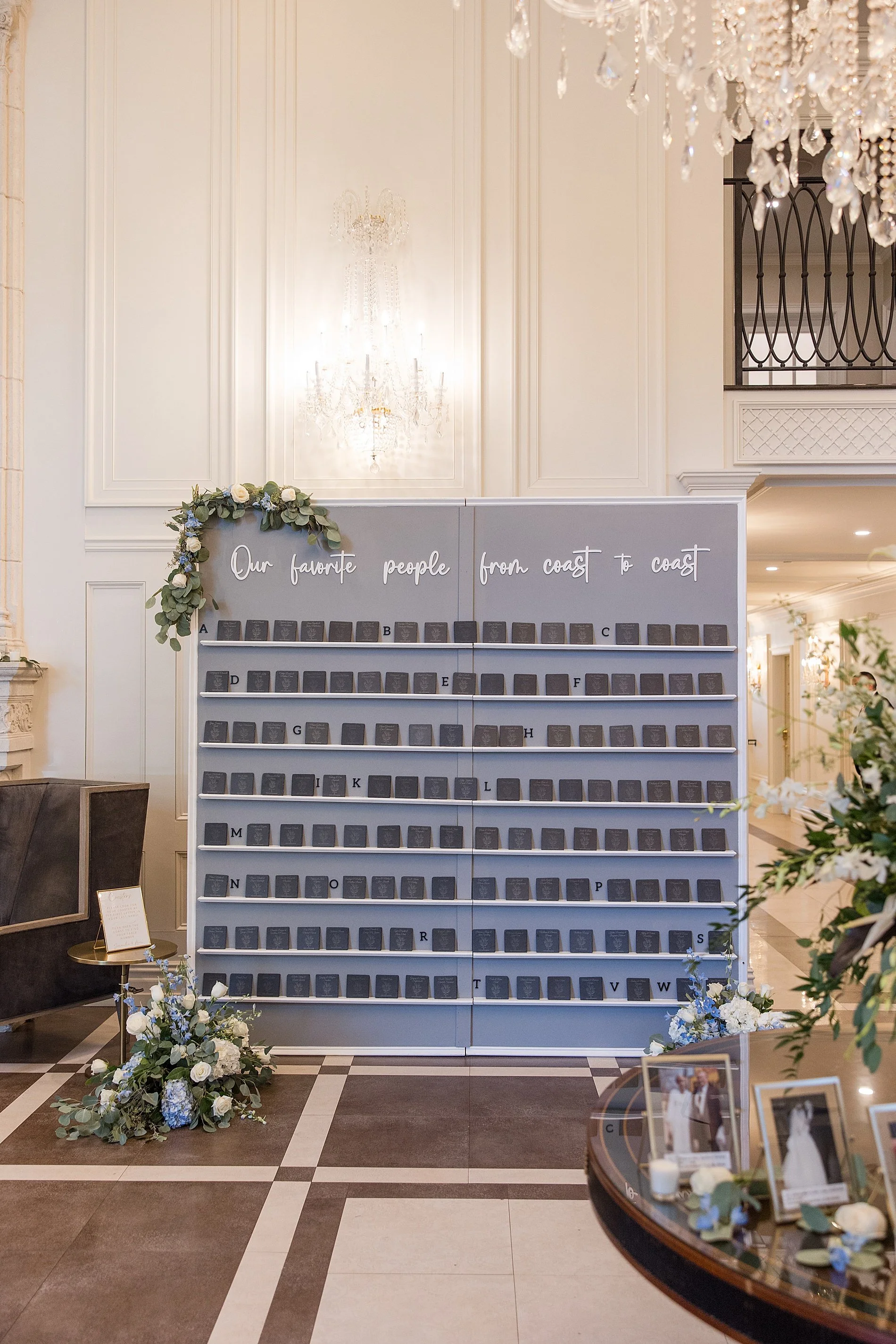  seating chart at wedding reception  
