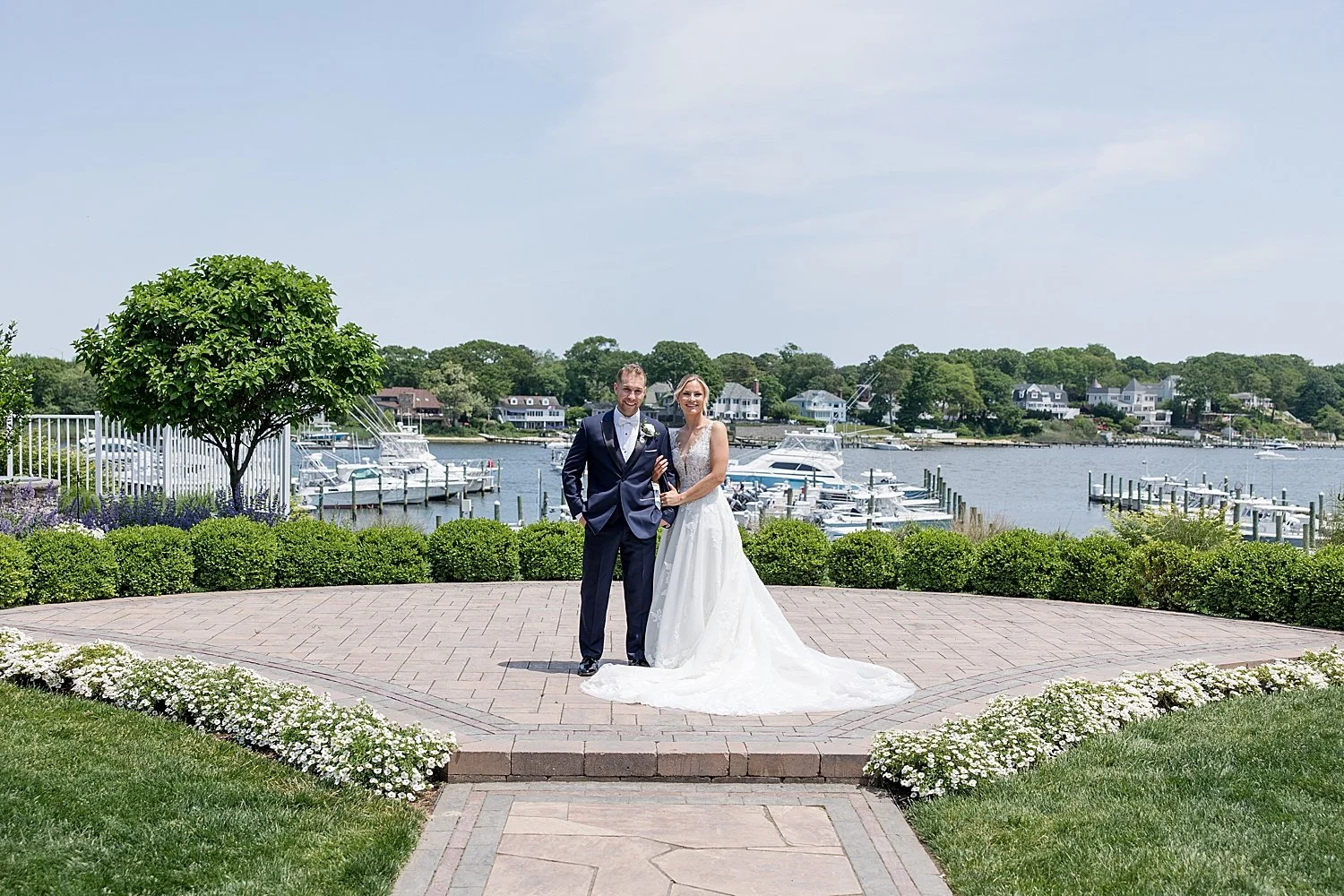  Bride and groom first look at Crystal Point Yacht Club in NJ  
