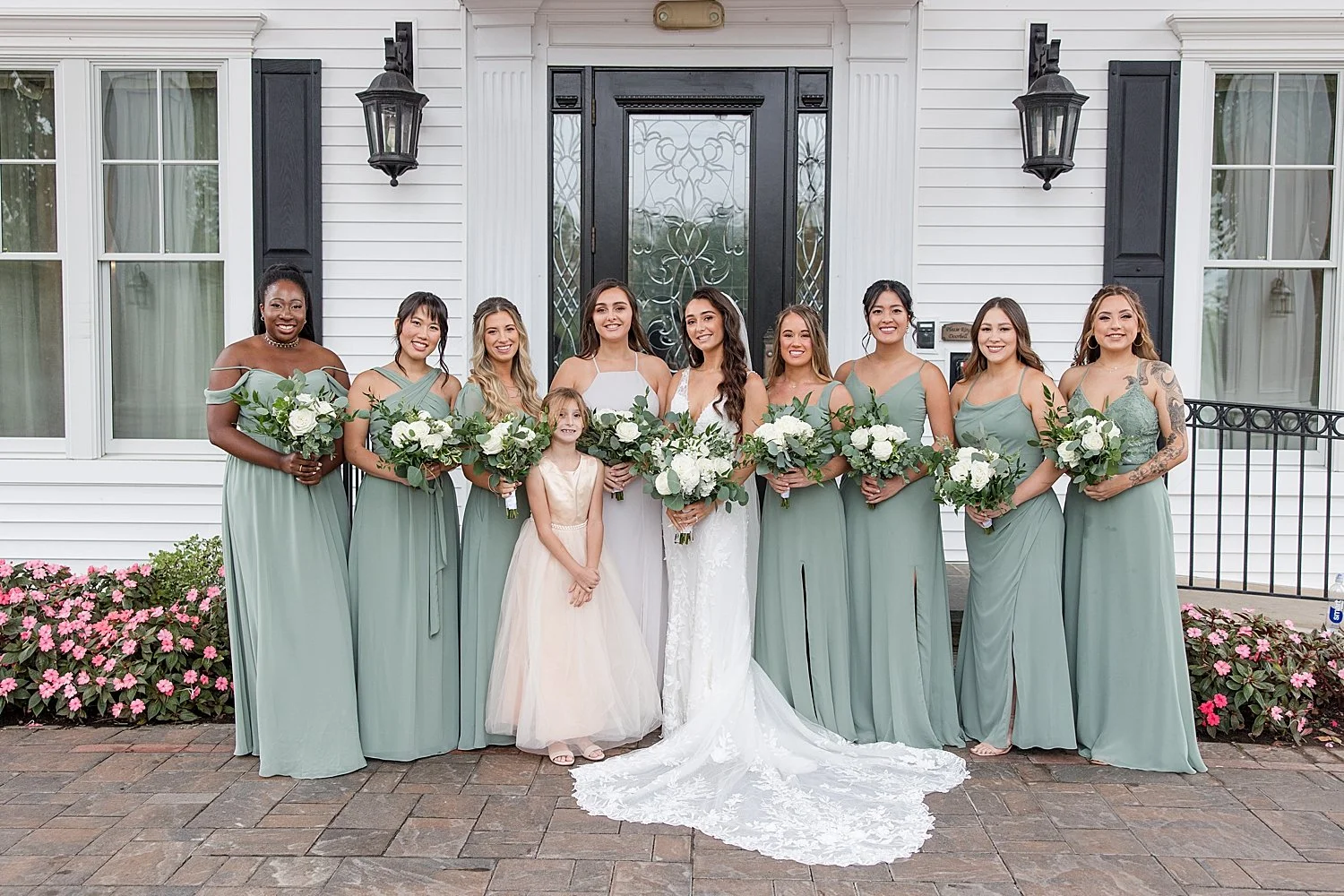 Bride with bridesmaids from NJ wedding at Park Savoy  