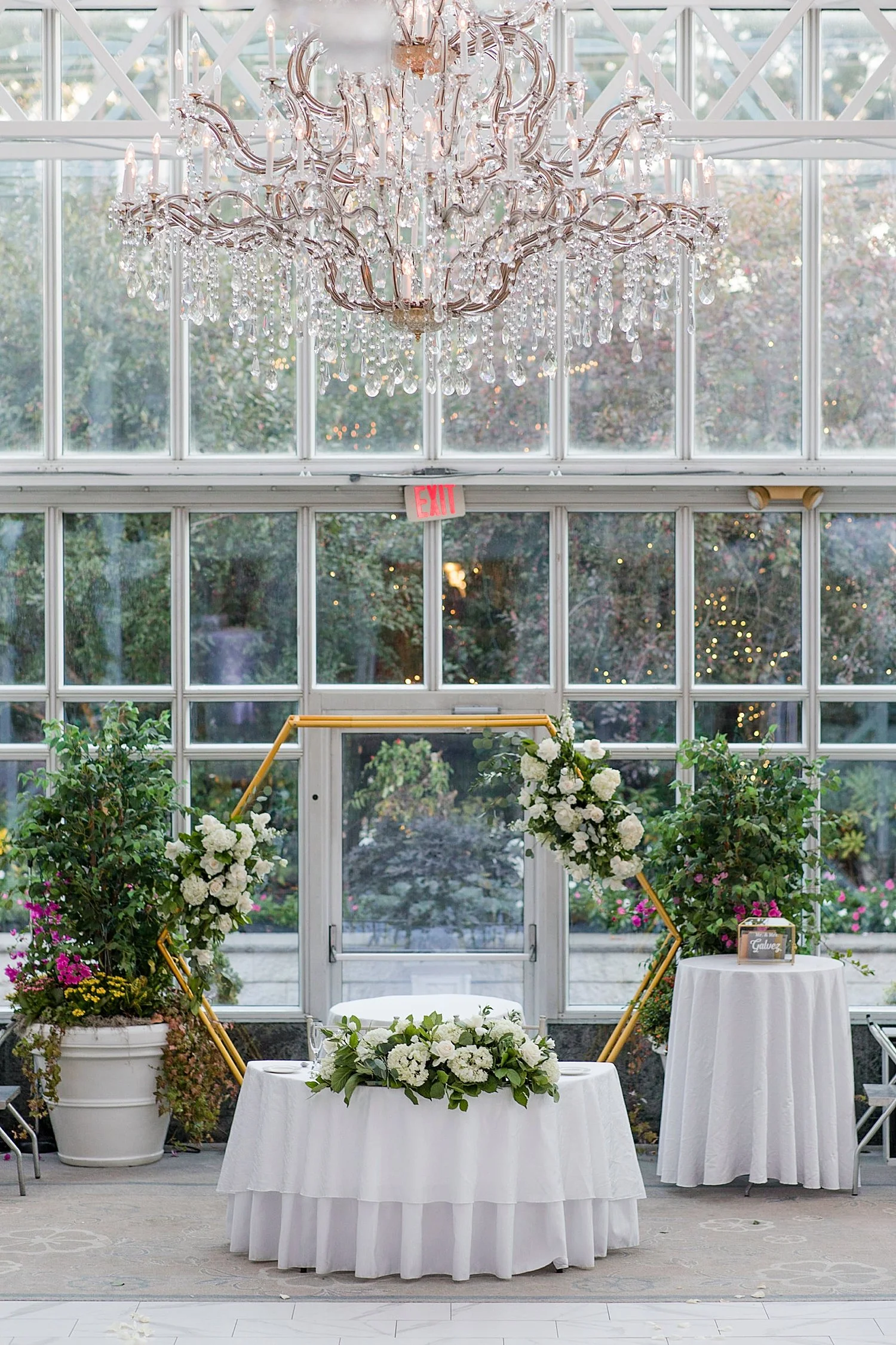  elegant wedding reception in the Conservatory of The Madison Hotel 