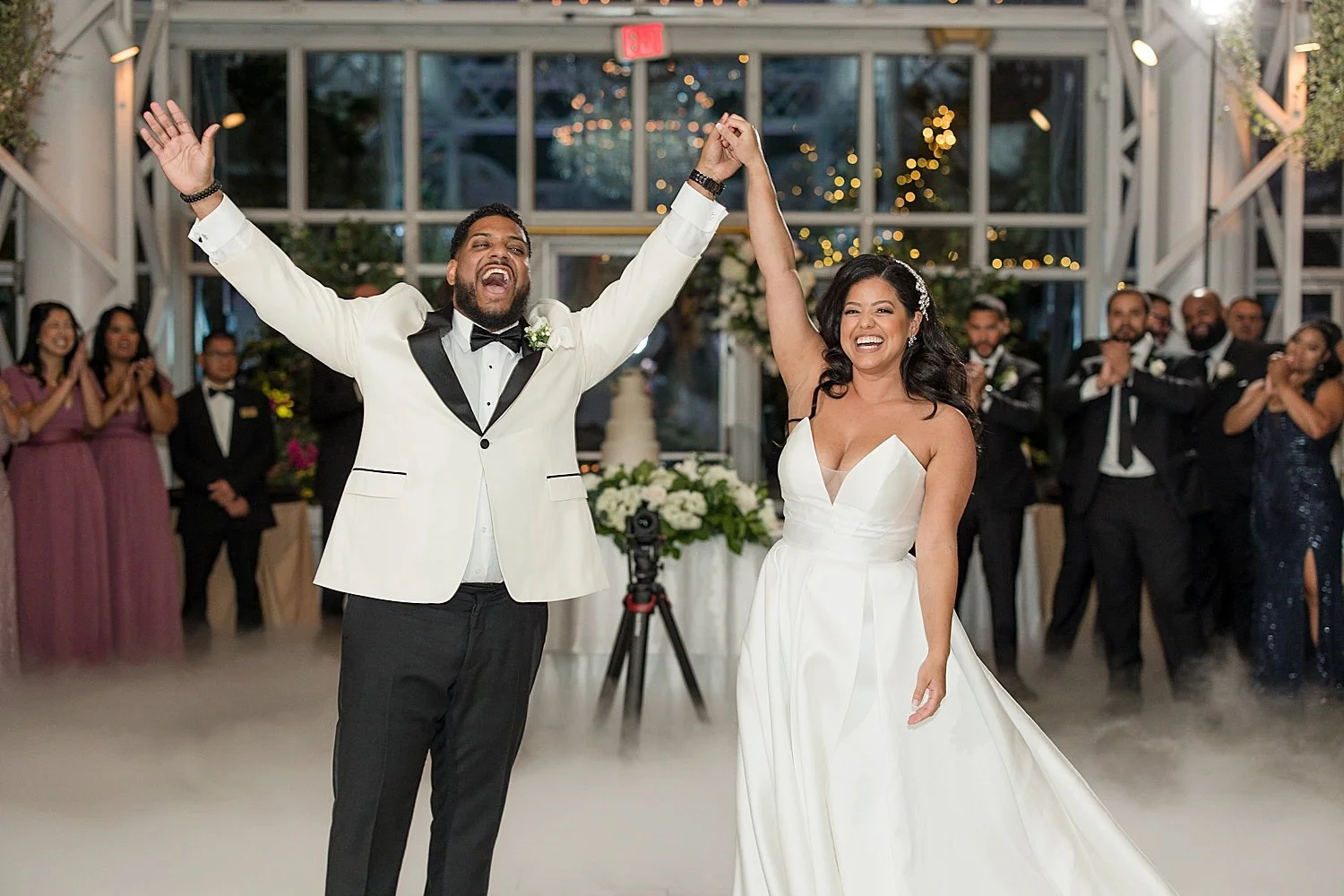  newlyweds on dance floor from  Madison Hotel Wedding reception   