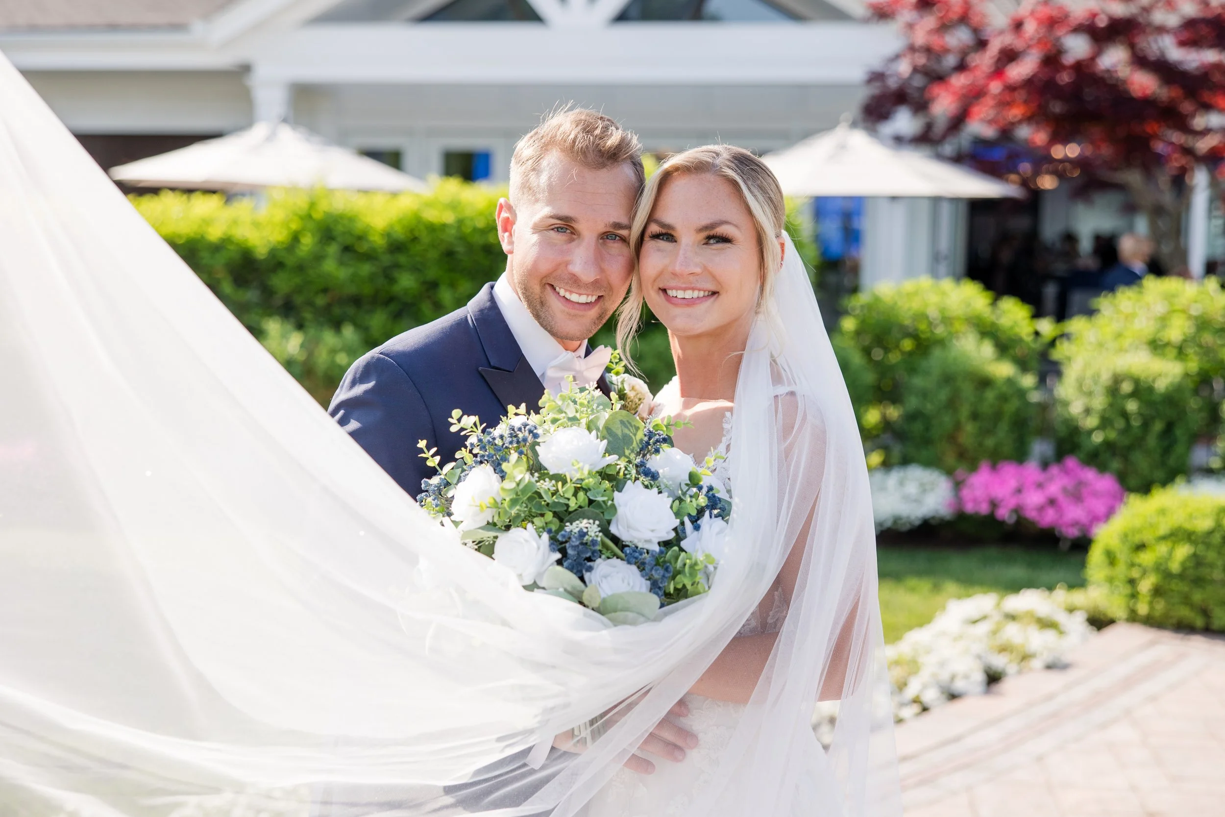 Wedding veil photo take at Crystal Point Yacht Club in Point Pleasant, NJ by Jessica Anne Photography