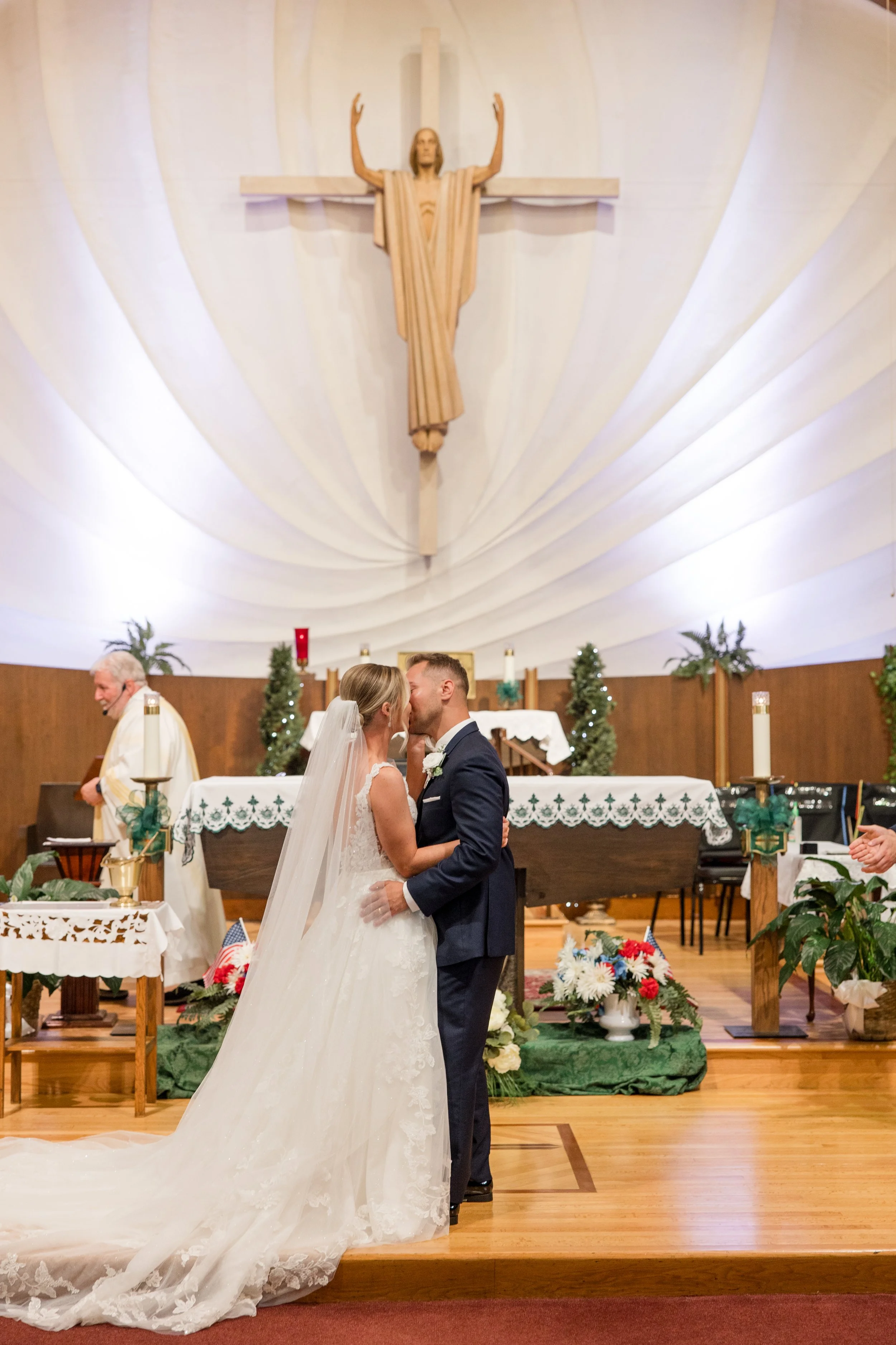 Church wedding first kiss photo. Photo by Jessica Anne Photography in New Jersey