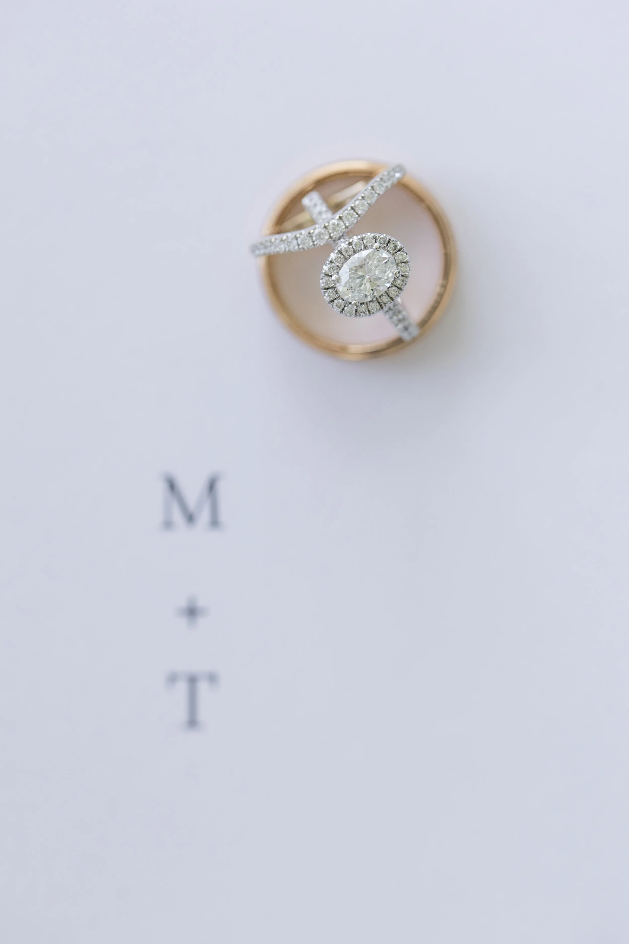 Bride & groom initials ring details shot by Jessica Anne Photography, NJ