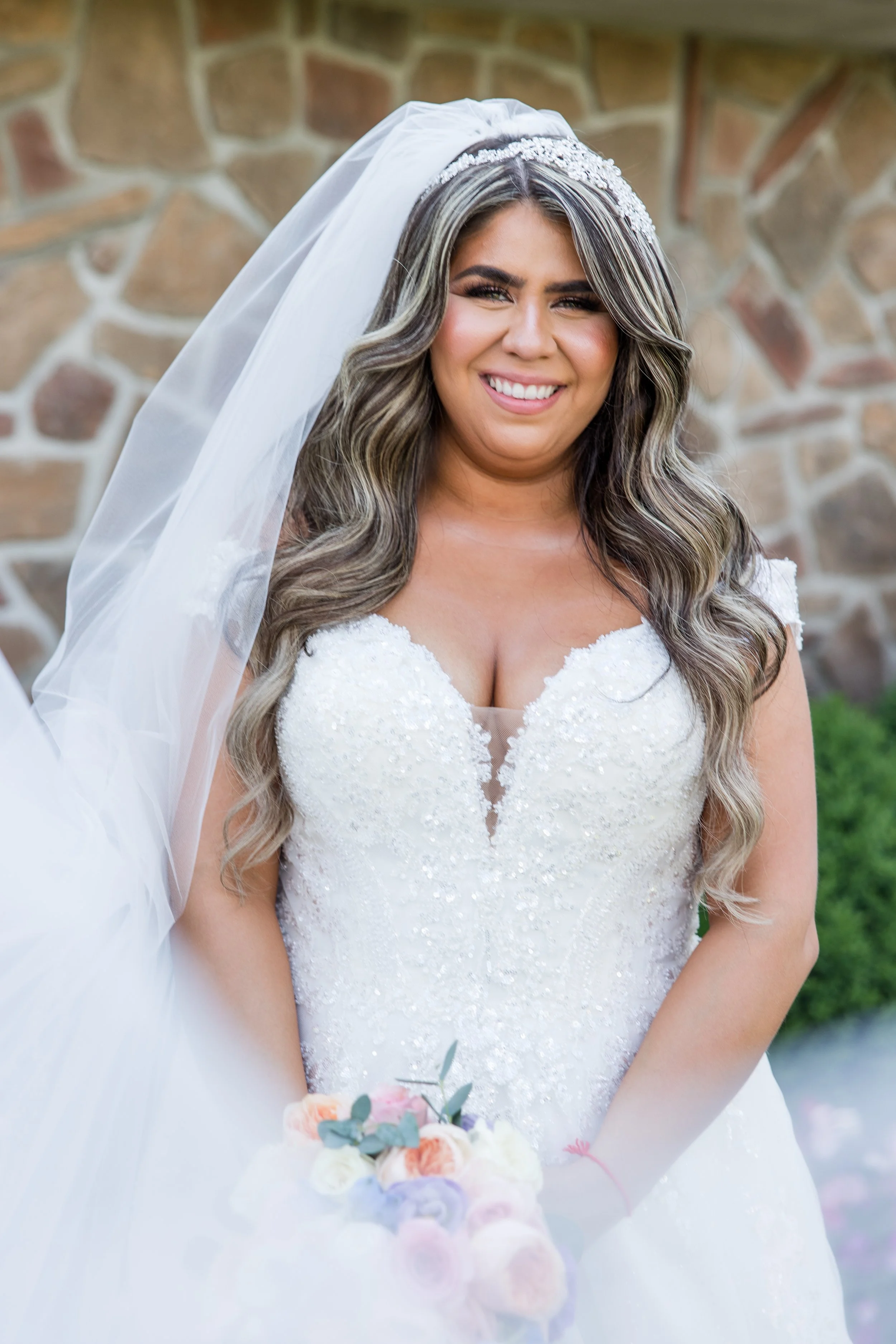 Veil framing bride photo by New Jersey wedding photographer, Jessica Anne Photography