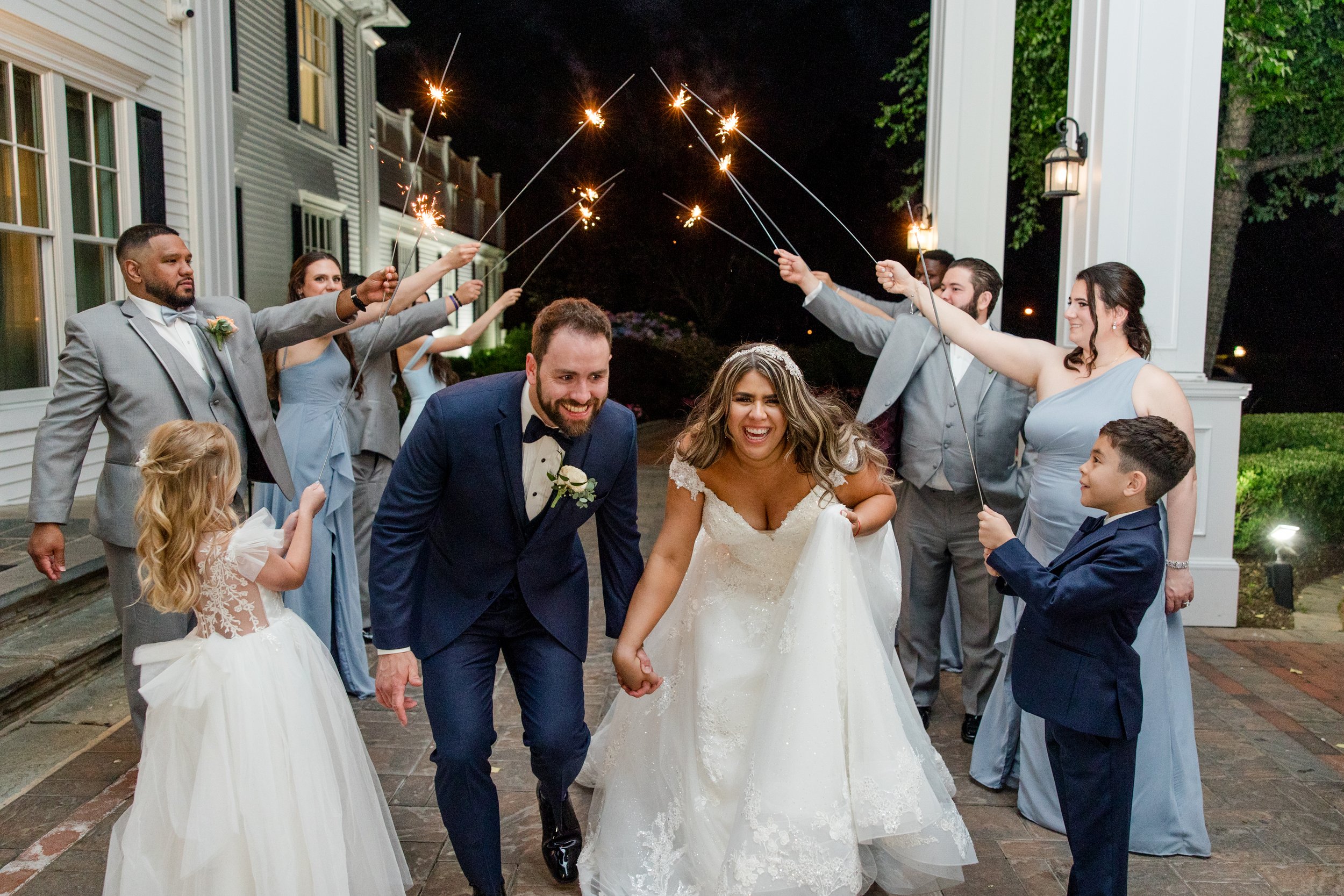 Sparklers wedding photo at The Park Savoy Estate in Florham Park, NJ by Jessica Anne Photography
