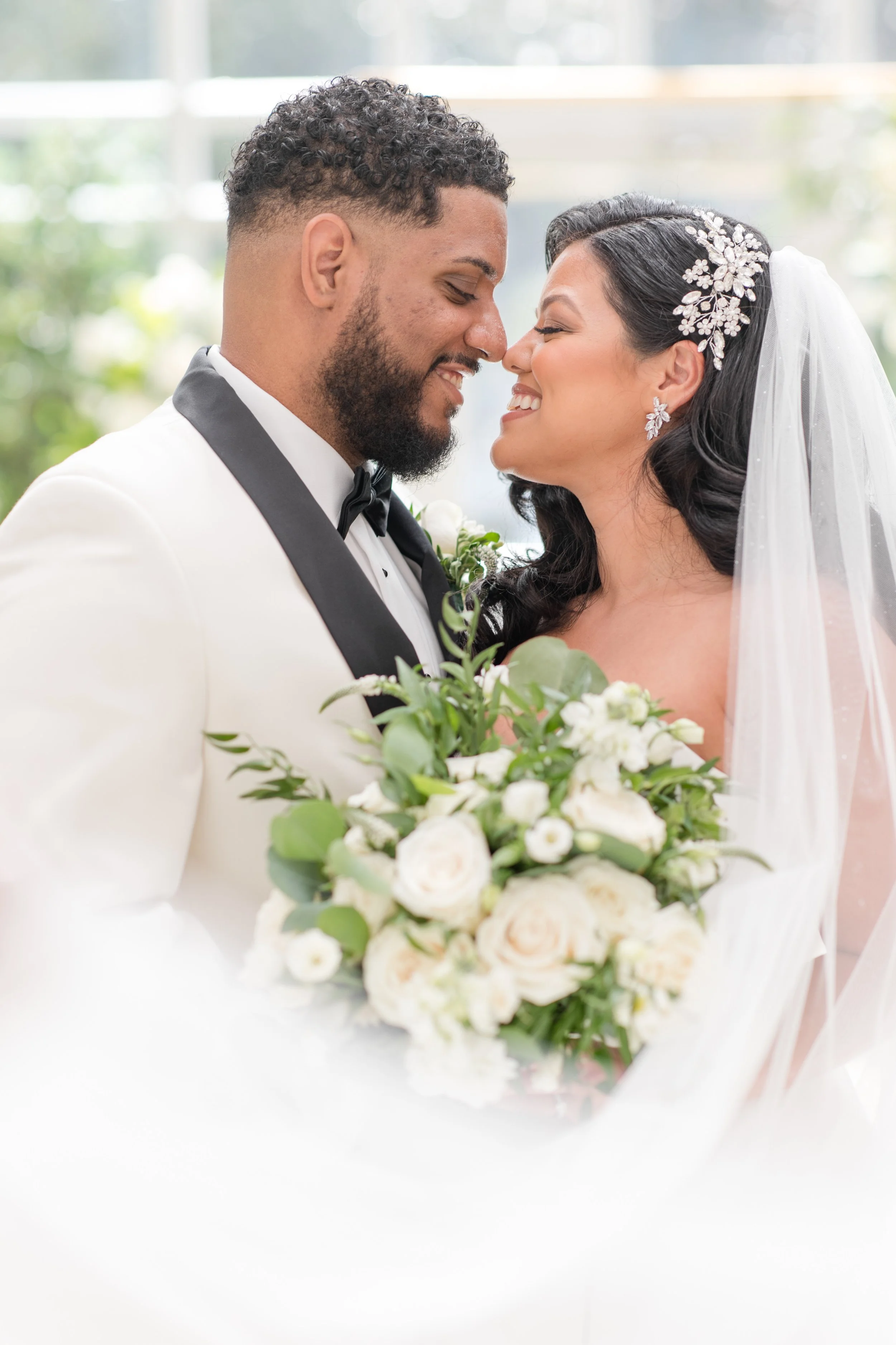 Veil framing bride and groom in romantic wedding photo by Jessica Anne Photography, NJ