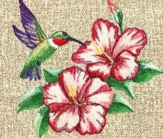 Hummingbird & Hibiscus, 6.24"(w) x 5.85"(h)

44582 stitches
