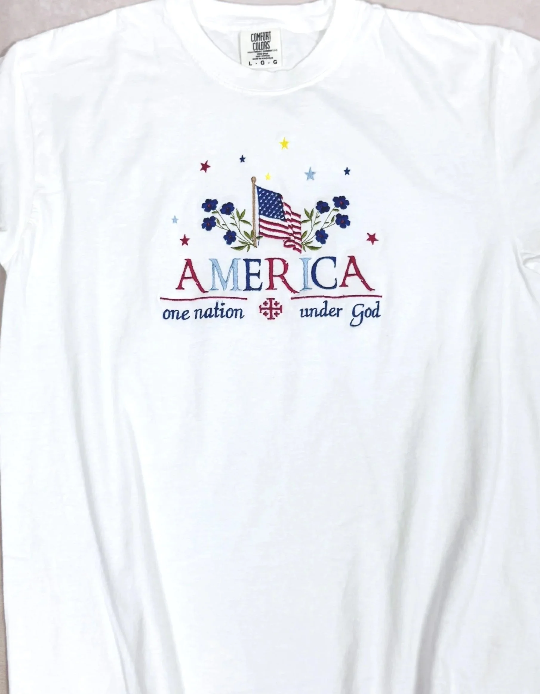 Embroidered Patriotic T-shirt