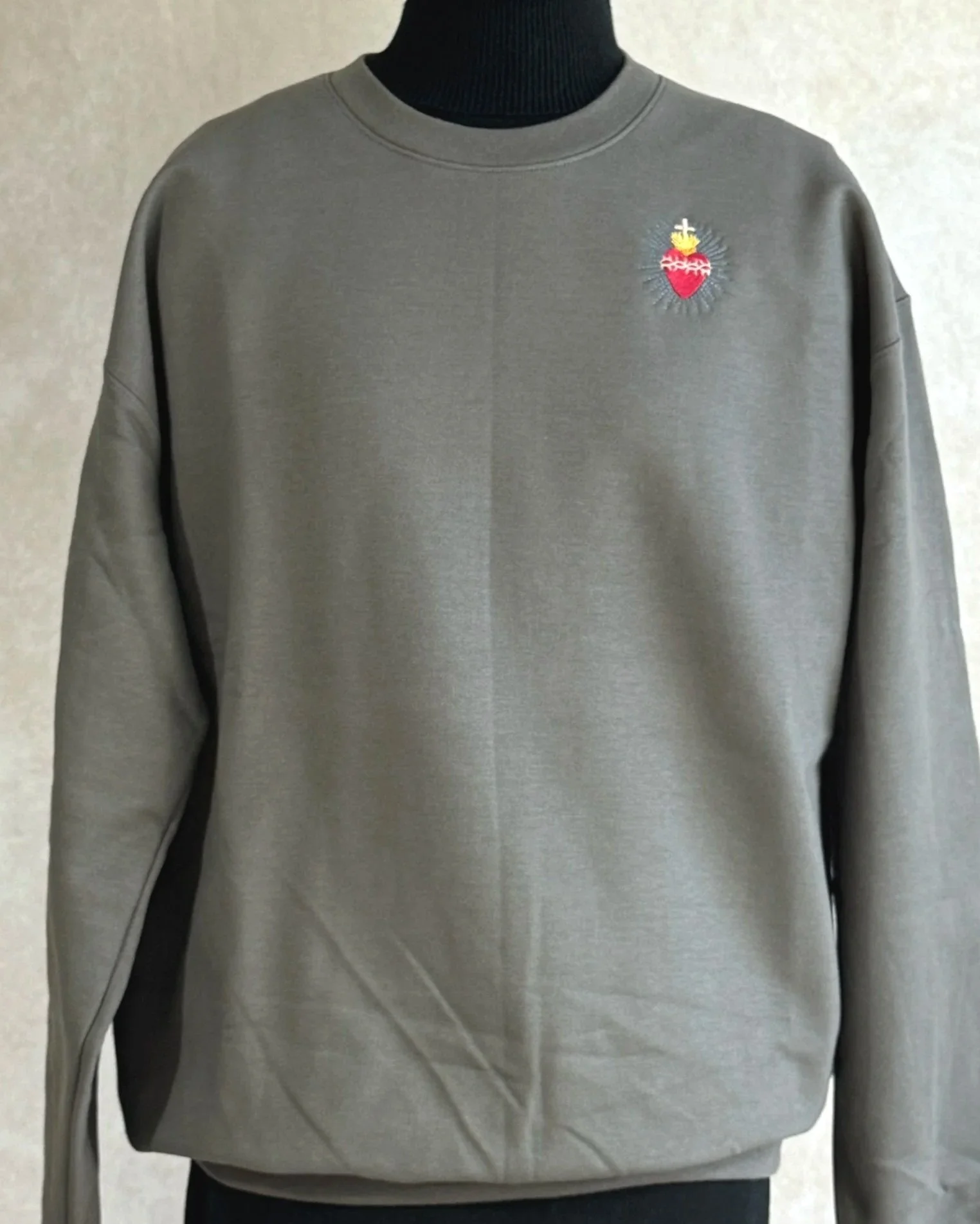 Embroidered Sacred Heart Sweatshirt