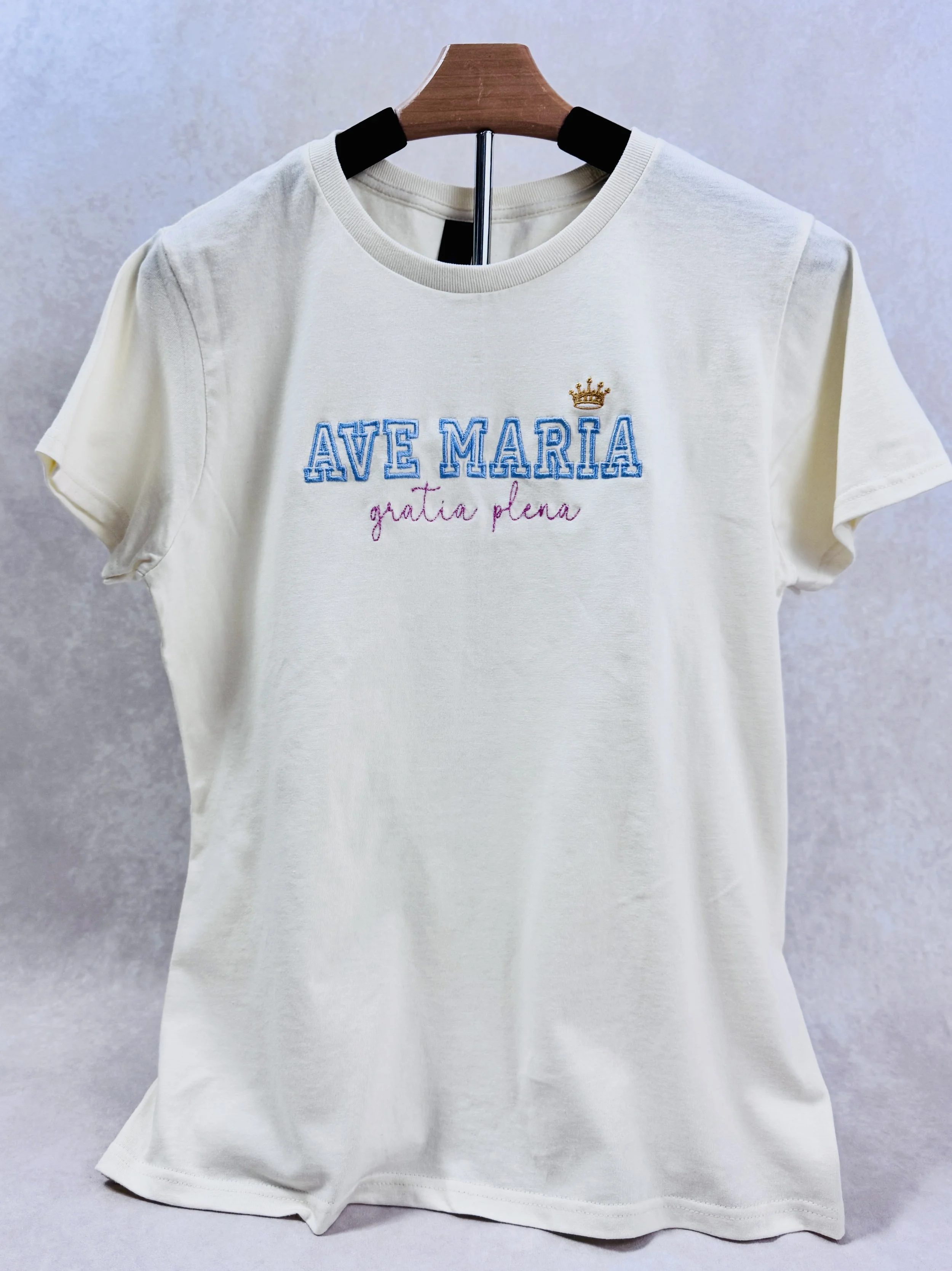 Embroidered Ave Maria T-shirt