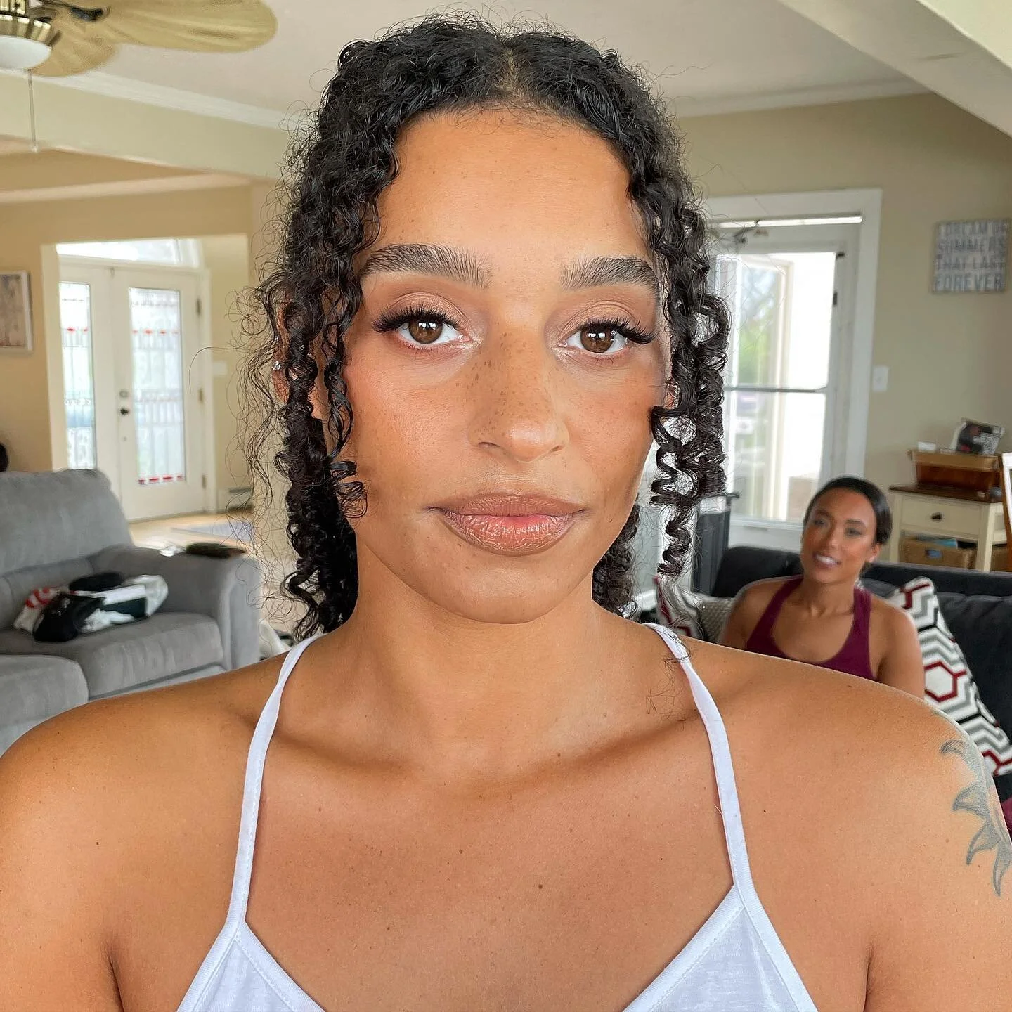 It is always such an honor when another amazing artist trusts you with their own wedding day makeup 🥺 Also, can we talk about how flawless Sarah&rsquo;s skin is?? She barely has any foundation or concealer on! 🤯