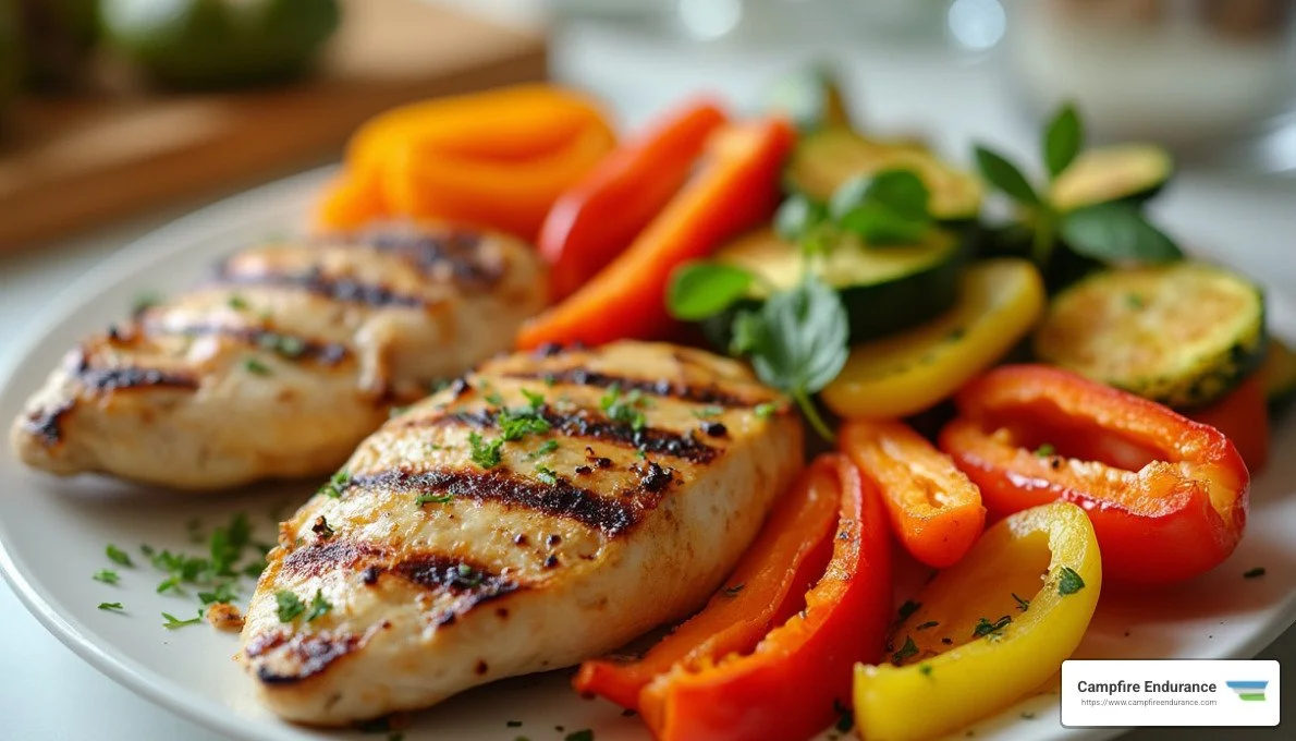 Grilled Chicken with Roasted Veggies - triathlete meal plan