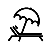 icon of an umbrella and a lounge chair
