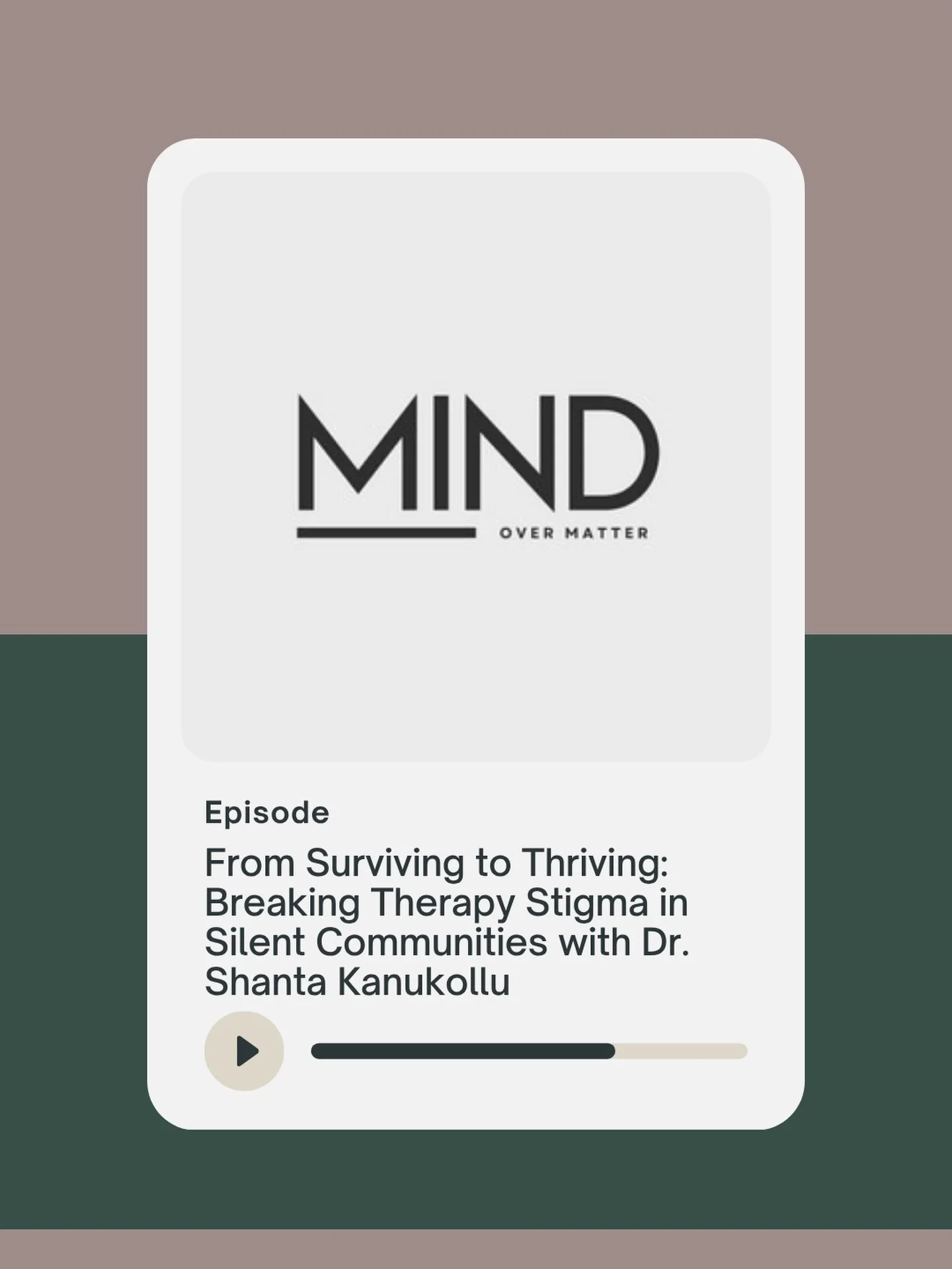 Therapy isn&rsquo;t just for a crisis.

I recently joined Mind Over Matter for a conversation about breaking therapy stigma, cultural expectations, inherited patterns, and what it means to move from surviving to thriving.

If you&rsquo;ve ever though