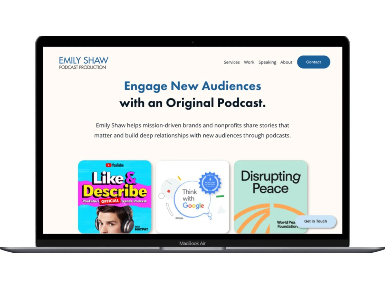 Podcast Production Website Homepage