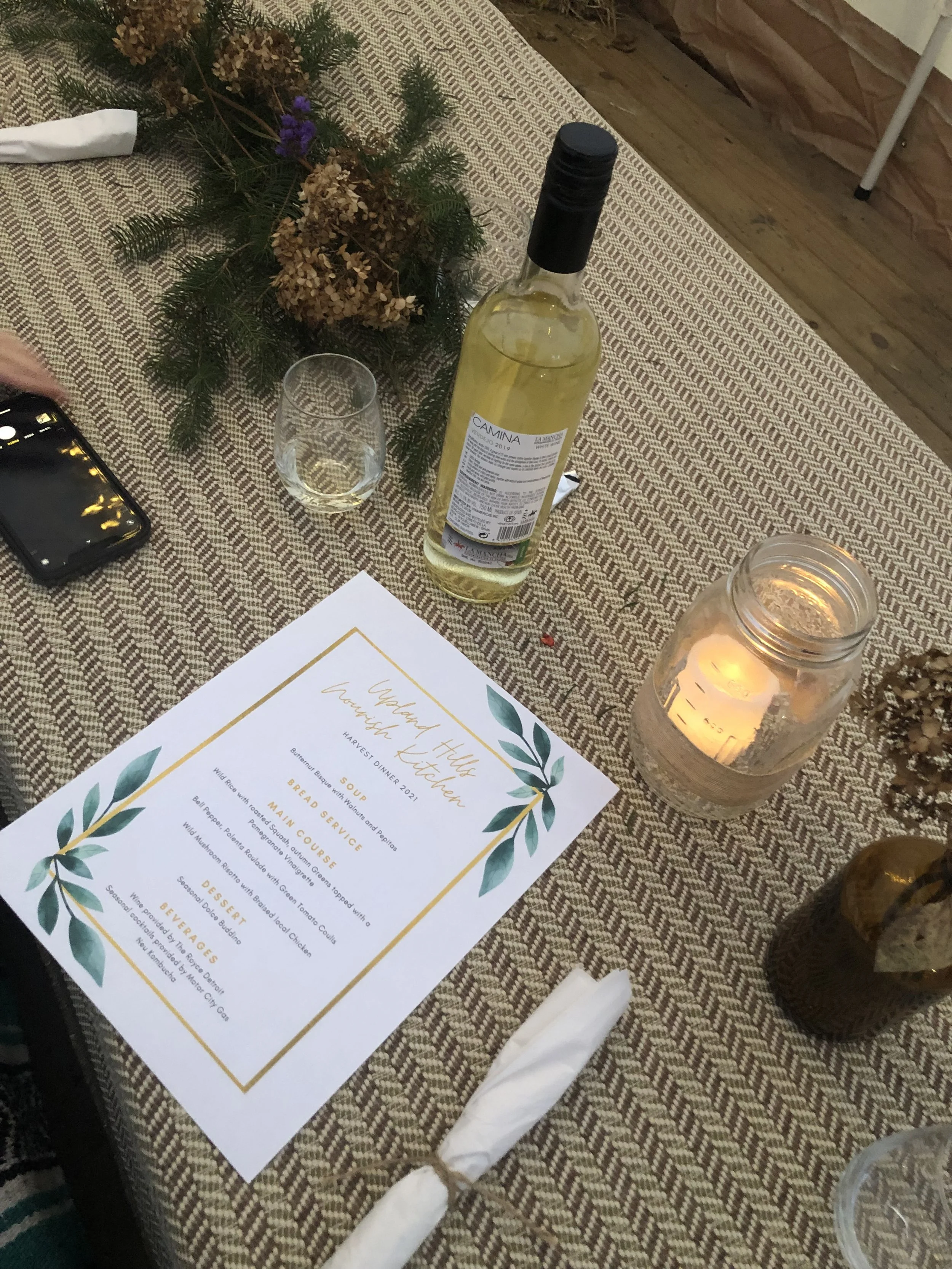 Designed menu and event theme for local school fundraising dinner event