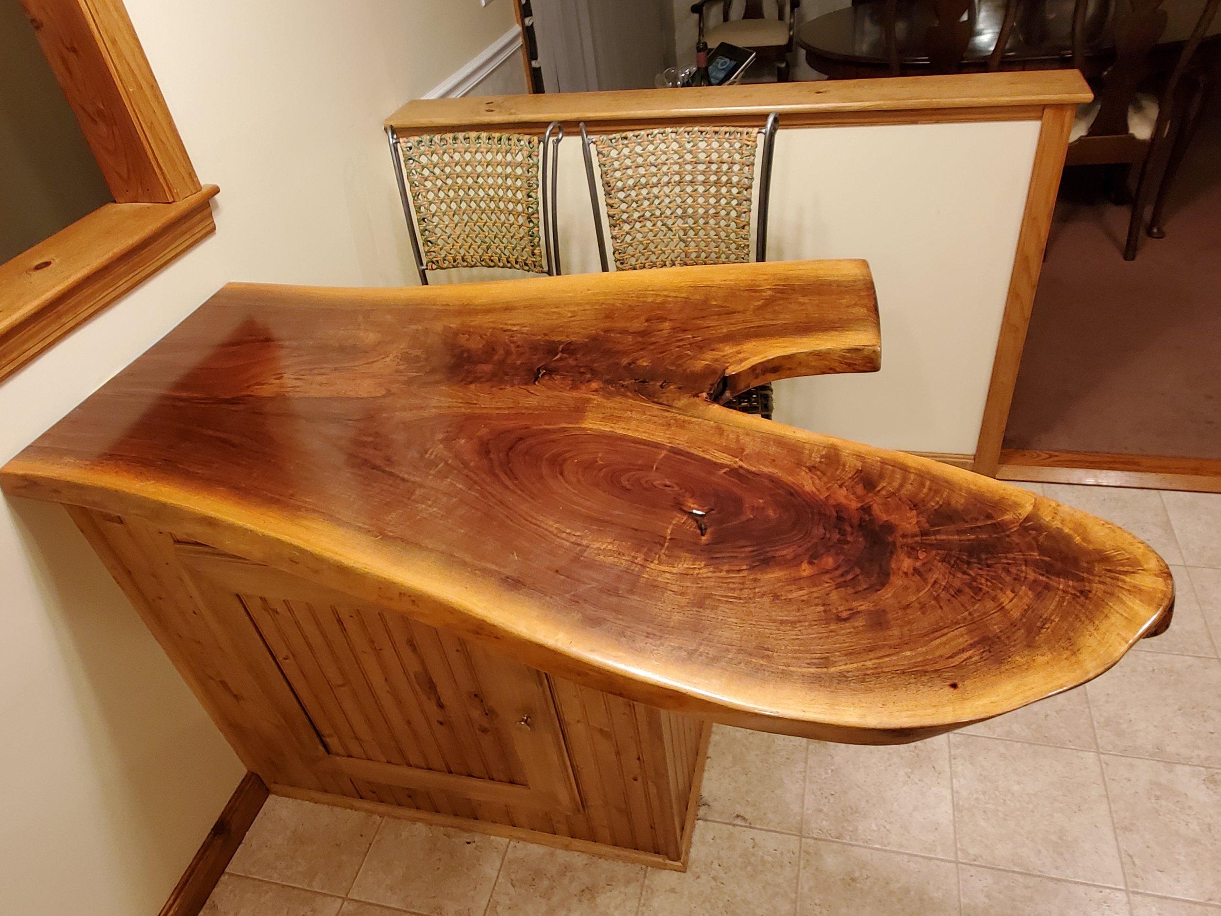 Live Edge Kitchen Table w/storage