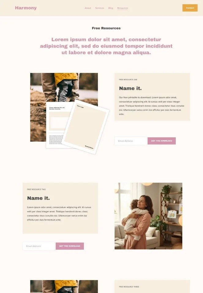 Squarespace Website Templates for Yomu Mompreneur
