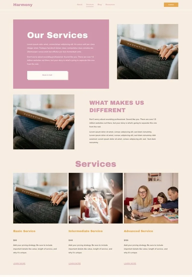 Squarespace Web Templates for Holistic Educators