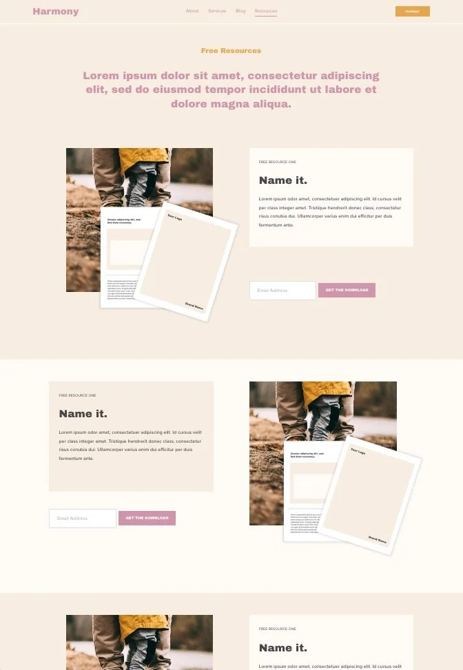 Squarespace Website Templates for Yomu Mompreneur