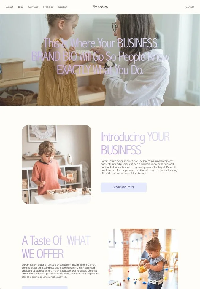 Squarespace Website Templates for Yomu Educators