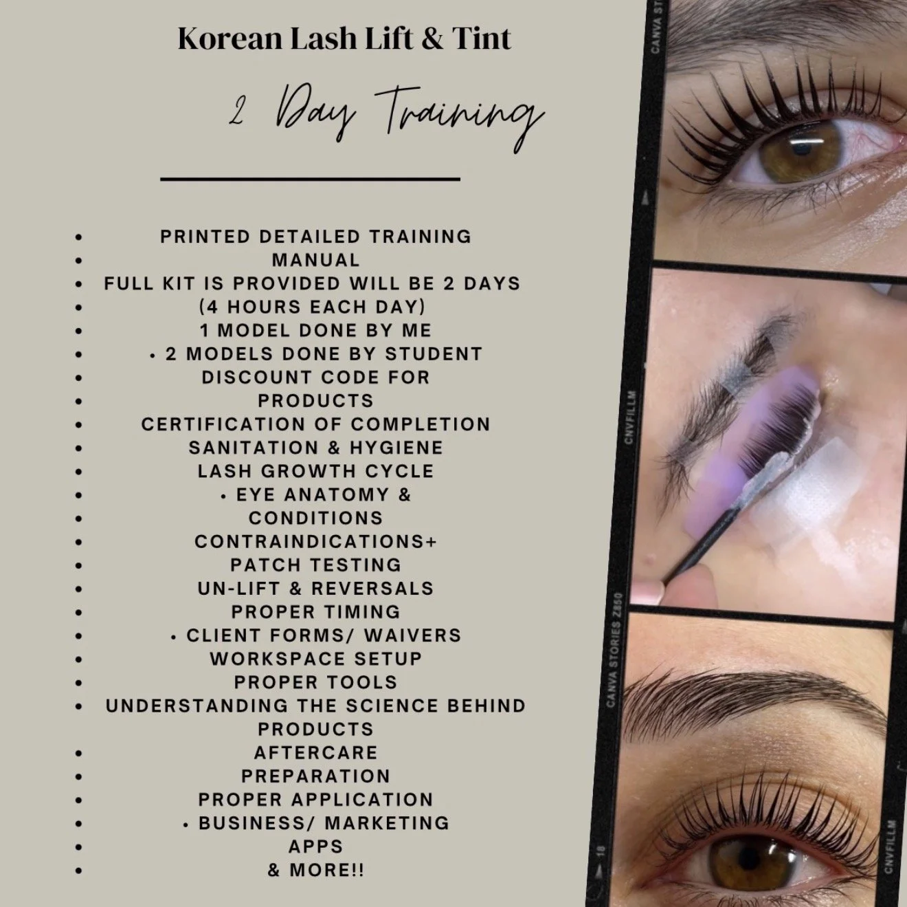Korean Lash Lift 2 Day Mastery Training