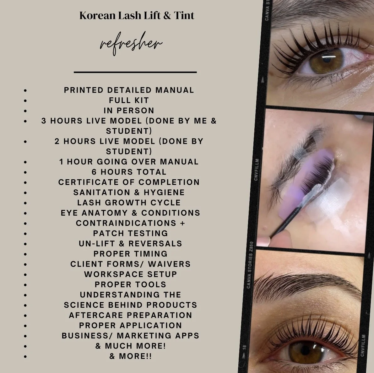 Korean Lash Lift Refresher Training