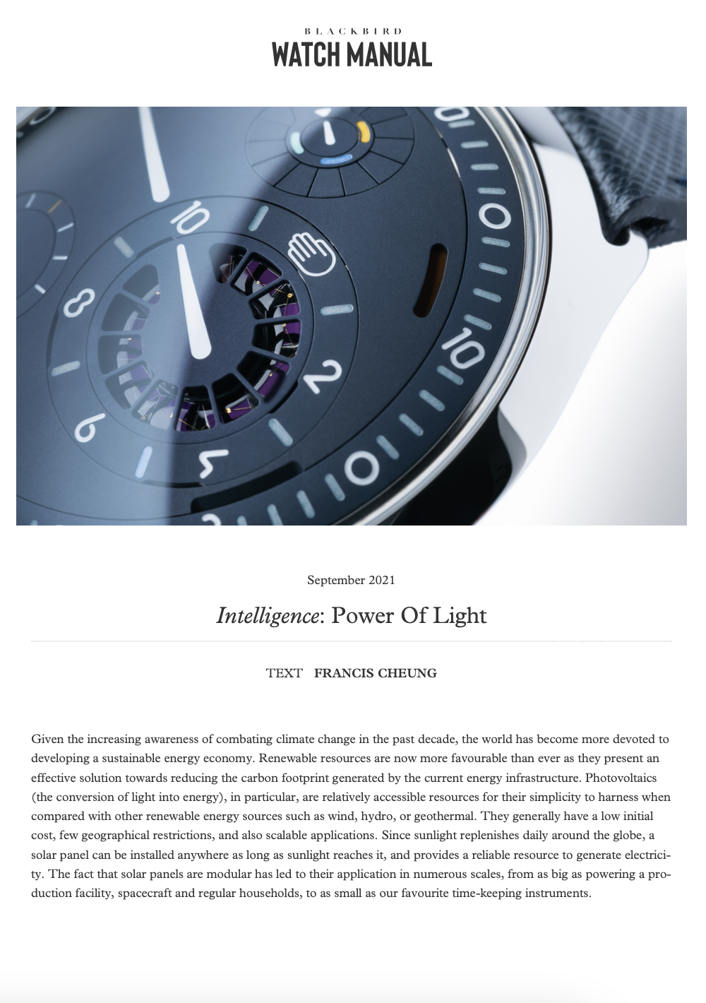 BlackBird Watch Manual, September 2022