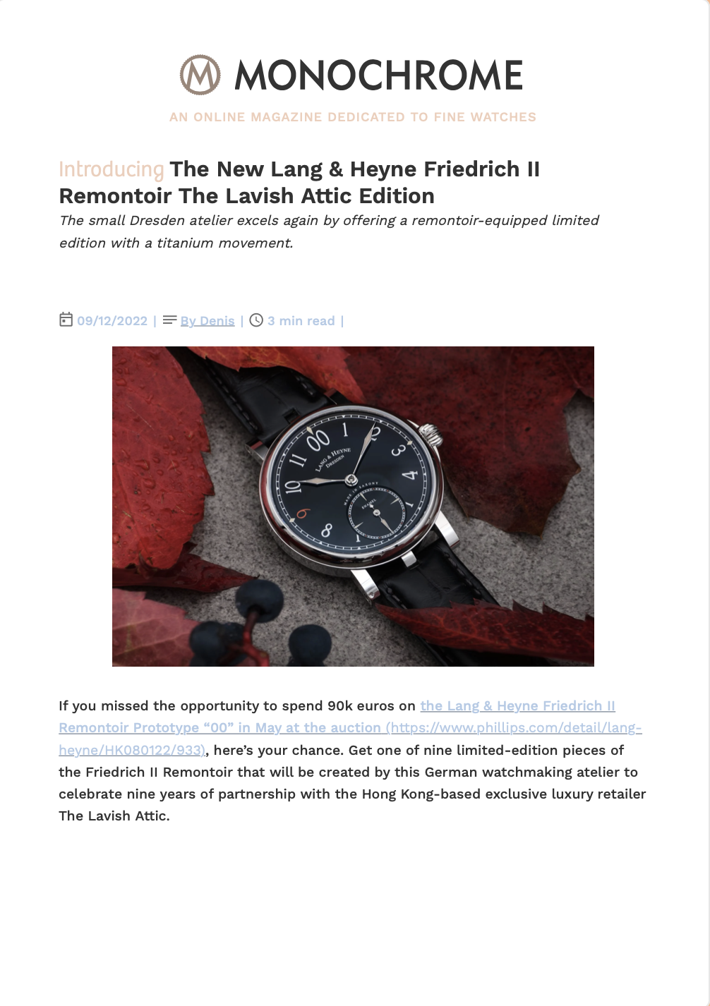 Monochrome, December 2022