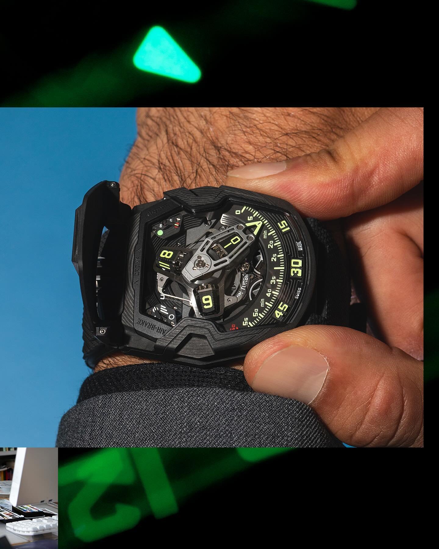 The UR-230 &ldquo;EAGLE&rdquo; has landed in 2023. The @urwerkgeneve UR-200 family is taking off to new heights. URWERK has developed a world-first set of shock absorbers designed to protect the new UR-7.30 calibre via turbines. Two symmetrical indic