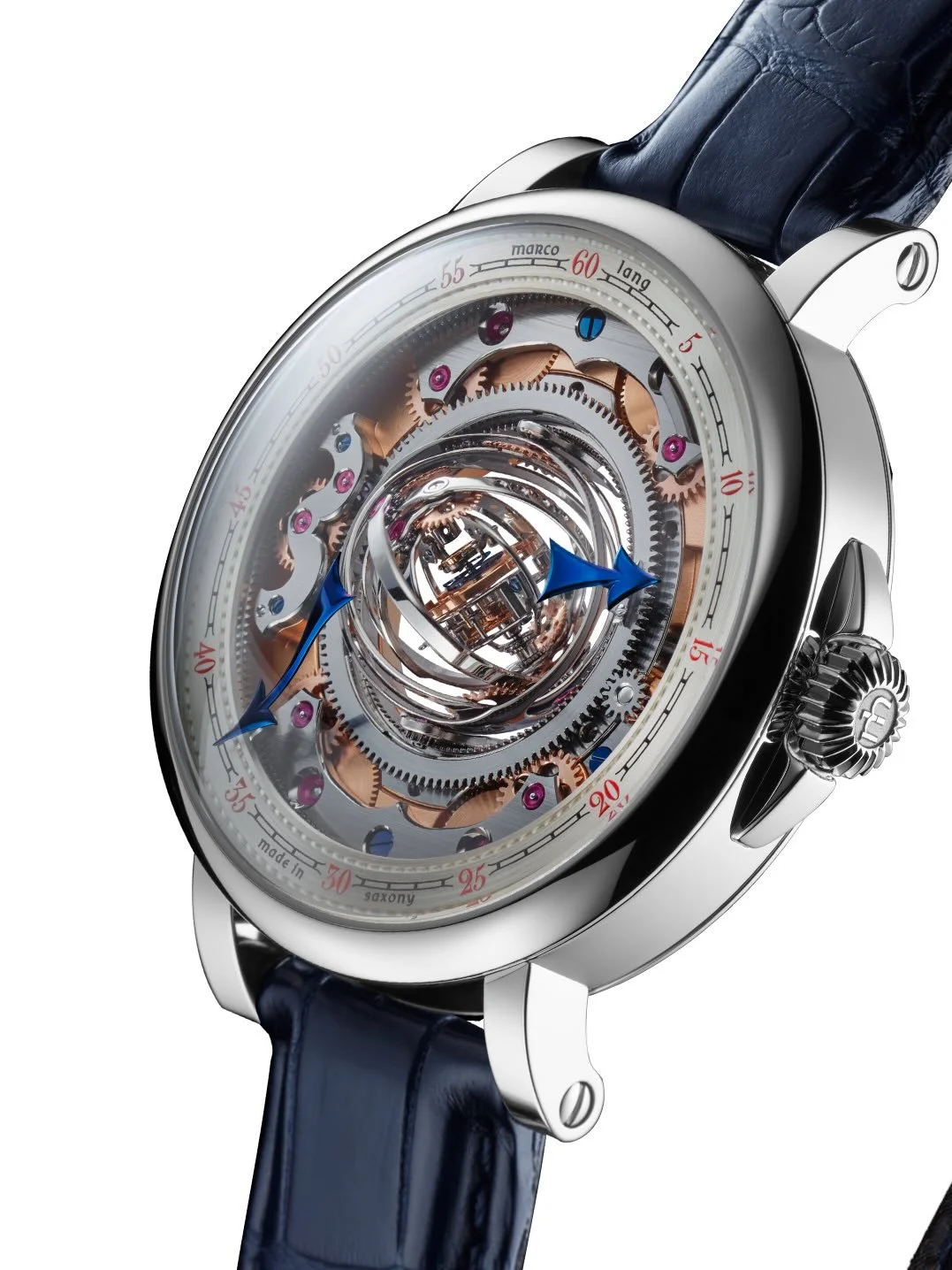 Marco Lang&rsquo;s latest creation: Seven Spheres

&ldquo;A WATCHMAKING UNIVERSE AS A STUDY IN MOTION.&rdquo;

The balance wheel with its escapement is the heart of every watch. Here it oscillates in the center, surrounded by seven intricately interc