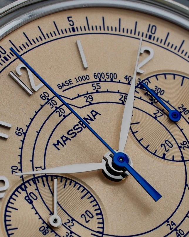 The Archetype 1.0 by Massena LAB &mdash; A friends-and-family exclusive limited to just 50 pieces. This vintage-inspired 42mm chronograph features a mesmerizing champagne dial that shifts from pale salmon to ivory in changing light, centered with a d