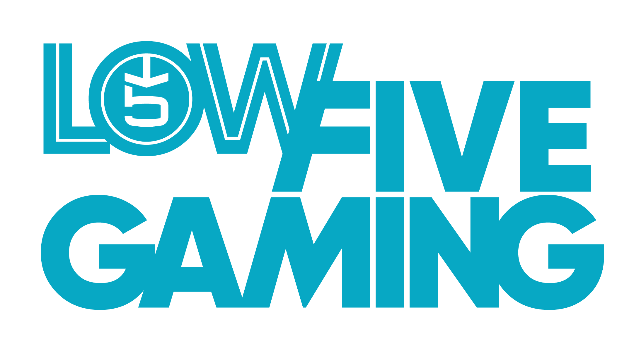ow Five Gaming logo primary lockup in blue, representing the independent video game podcast co-hosted by Alex Stahlmann and Luke.